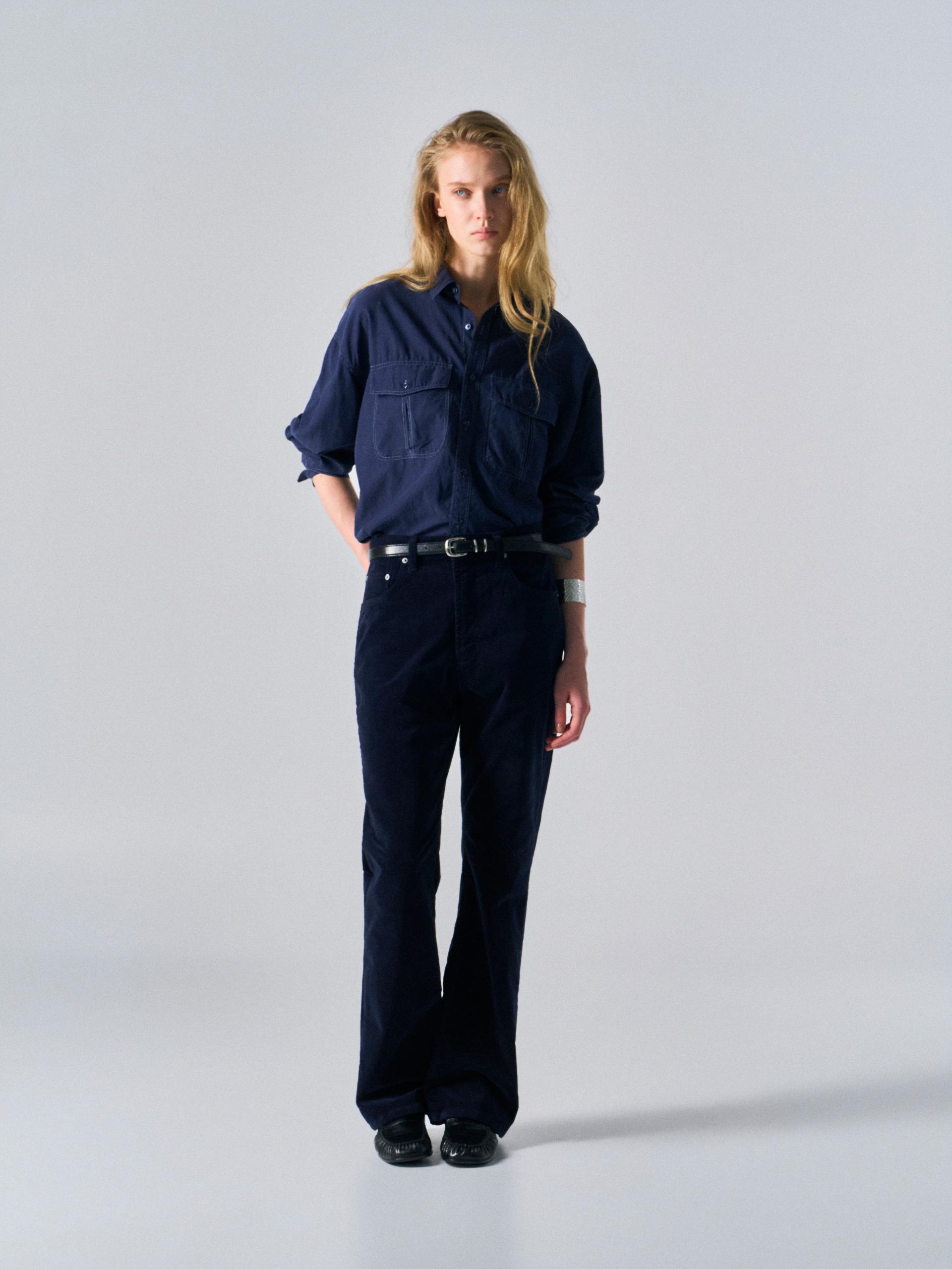 Astor silk shirt navy