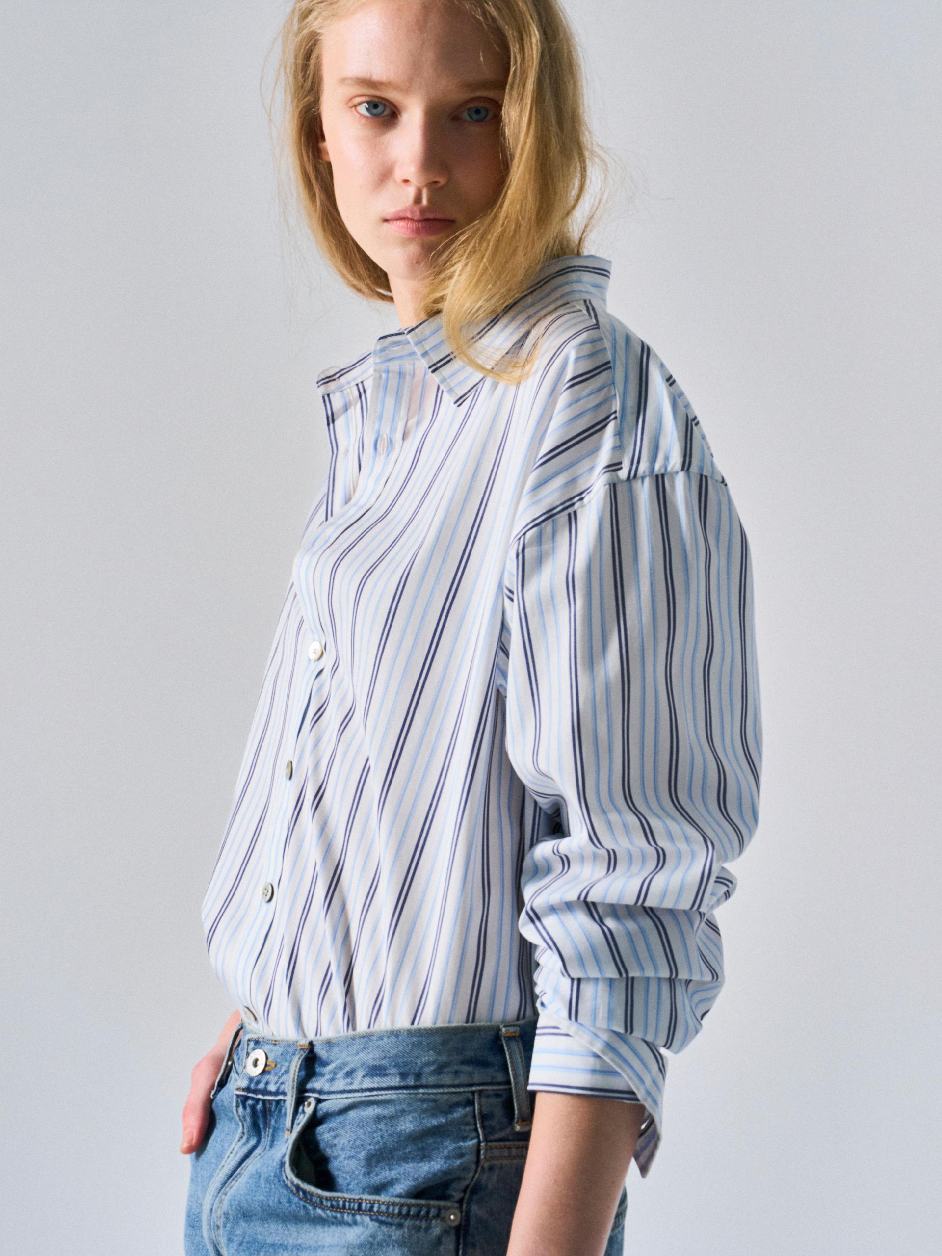 Kent turnback cuff shirt multi blue