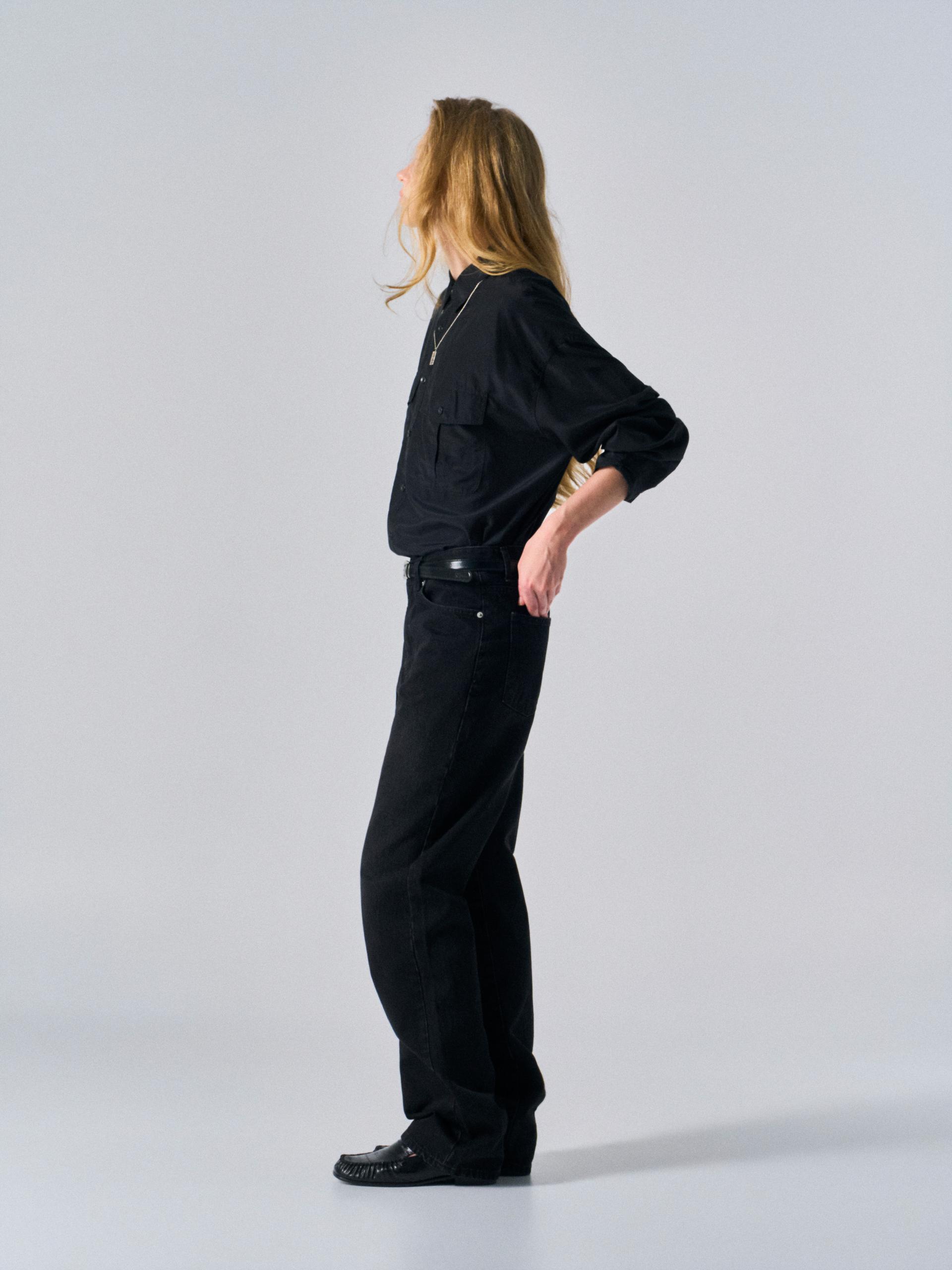 Astor silk shirt black