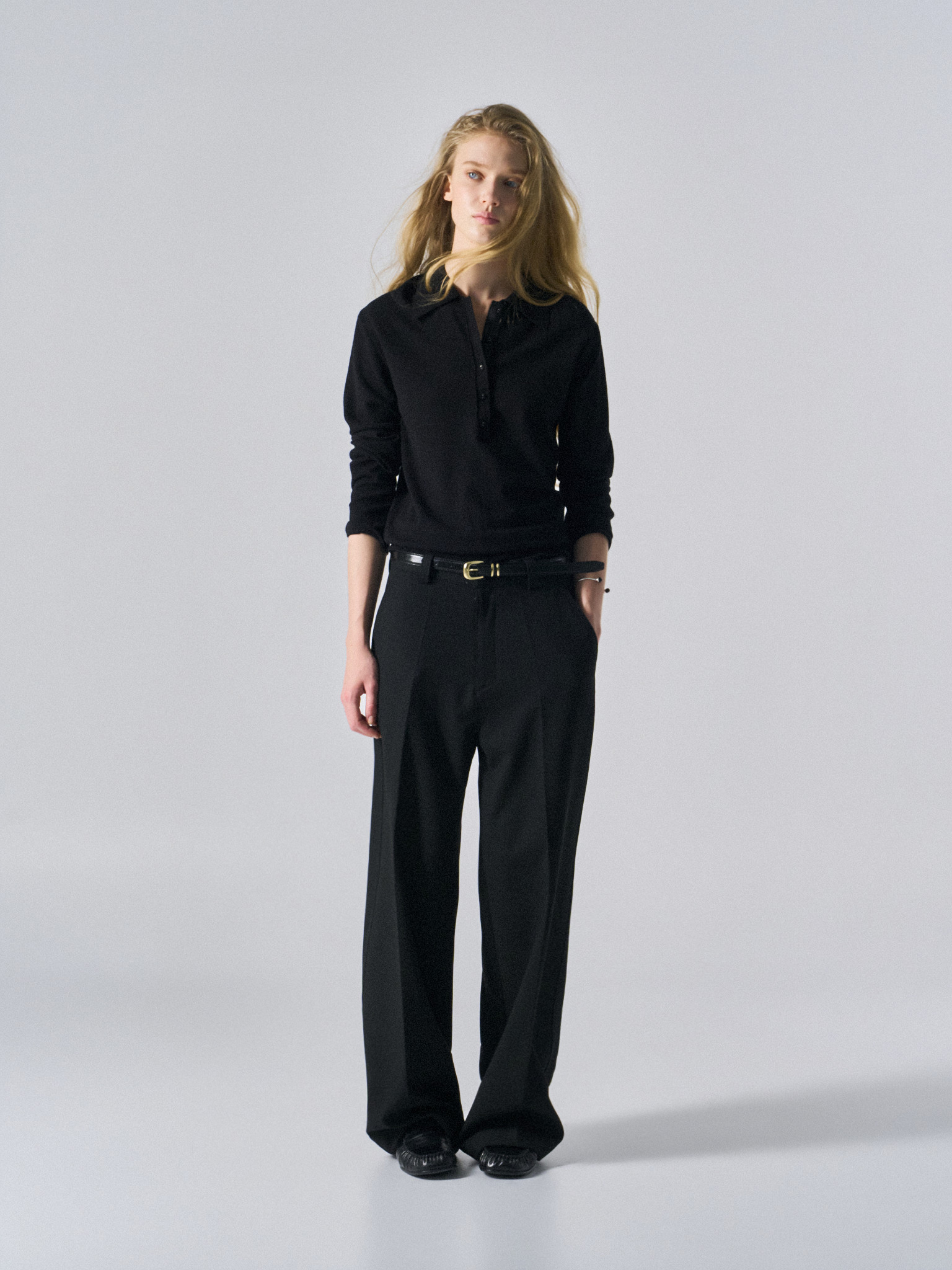 Layne LB wide fit pants matte black