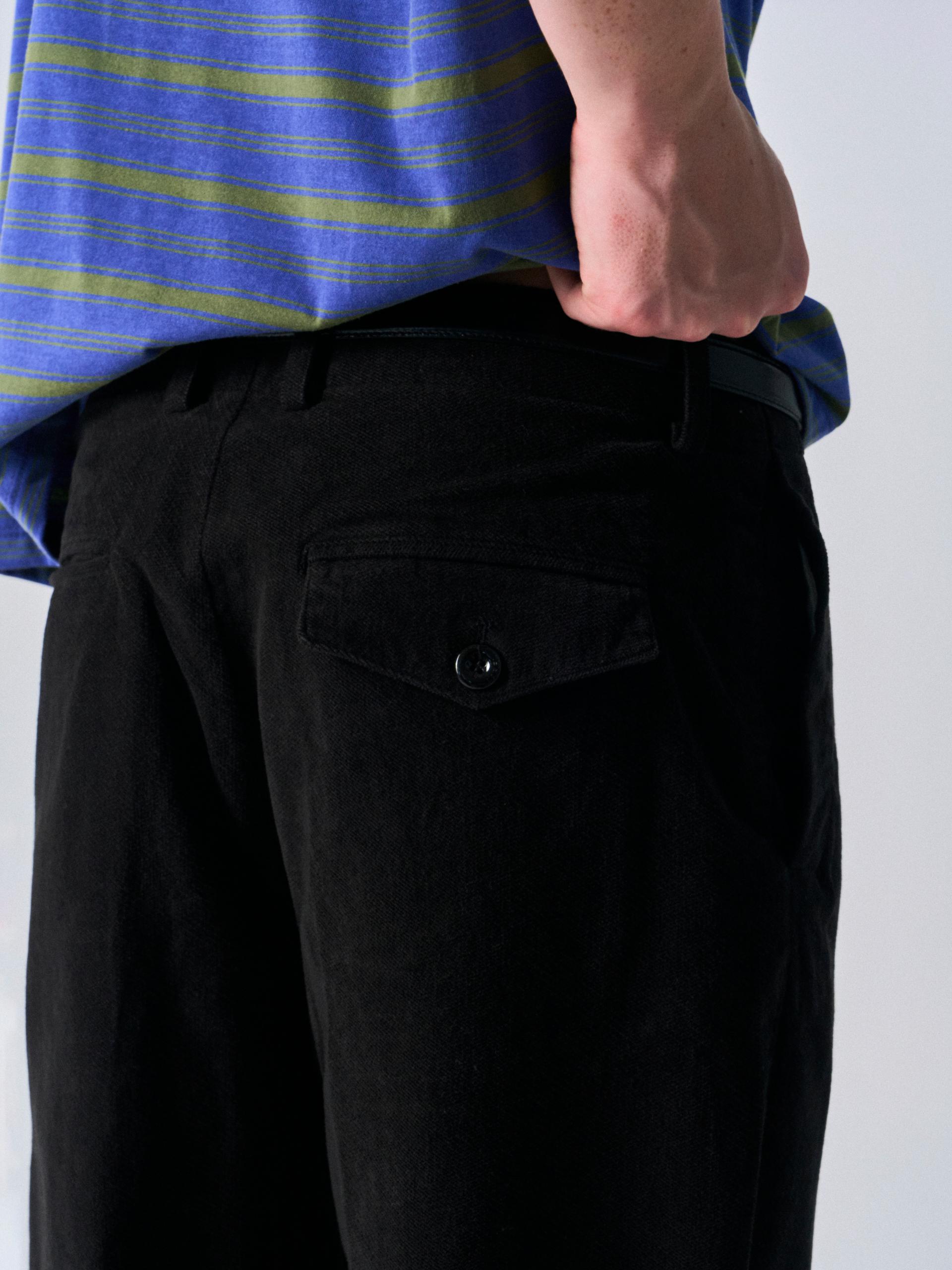 Welby washed cotton pants black