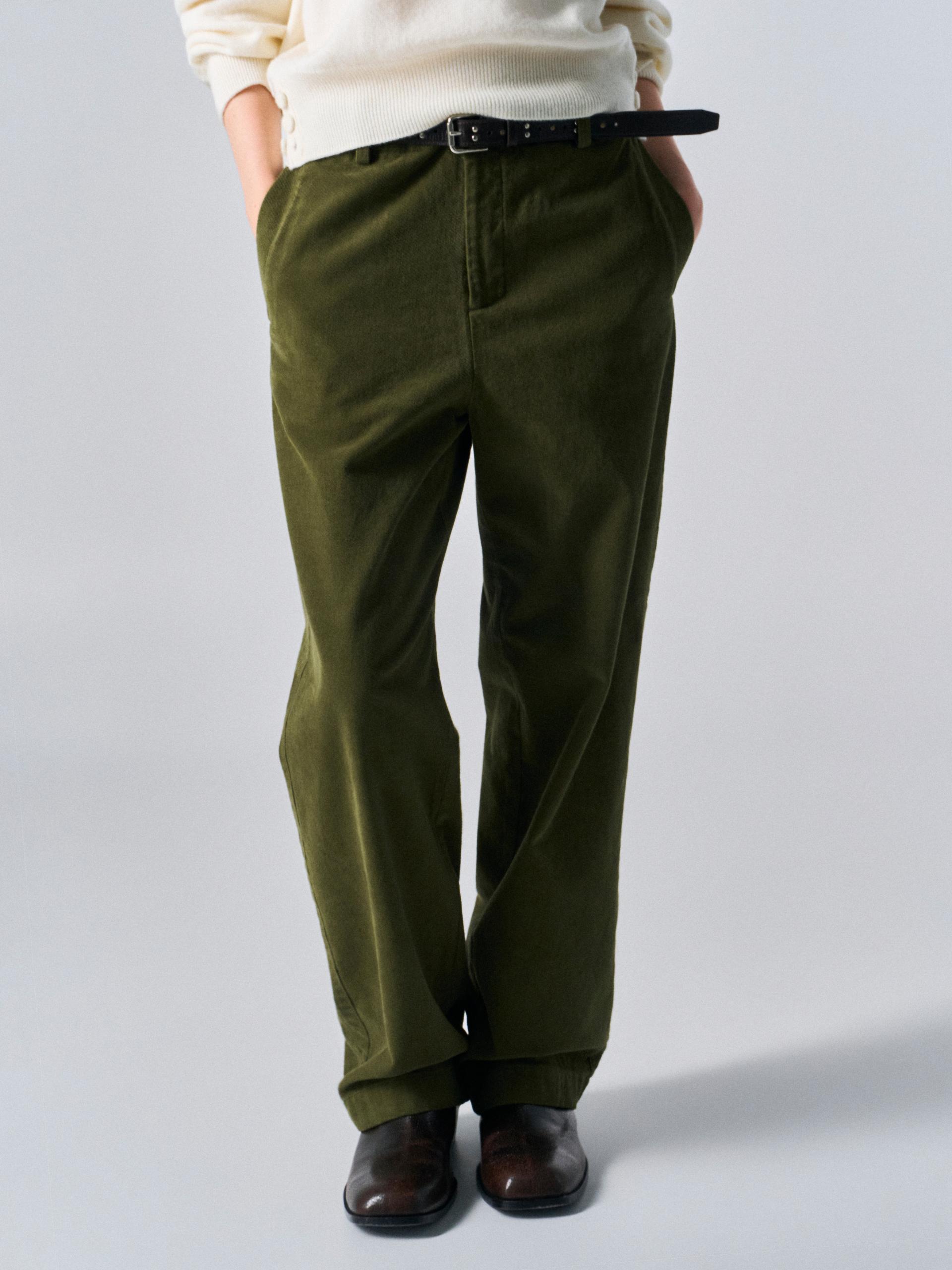 Welby washed cotton pants clover