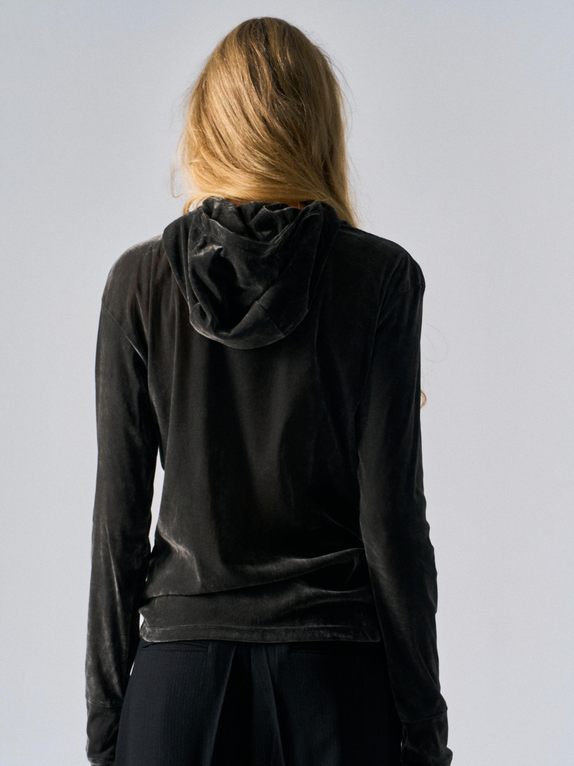 Sian high-wrap hoodie dusk coal