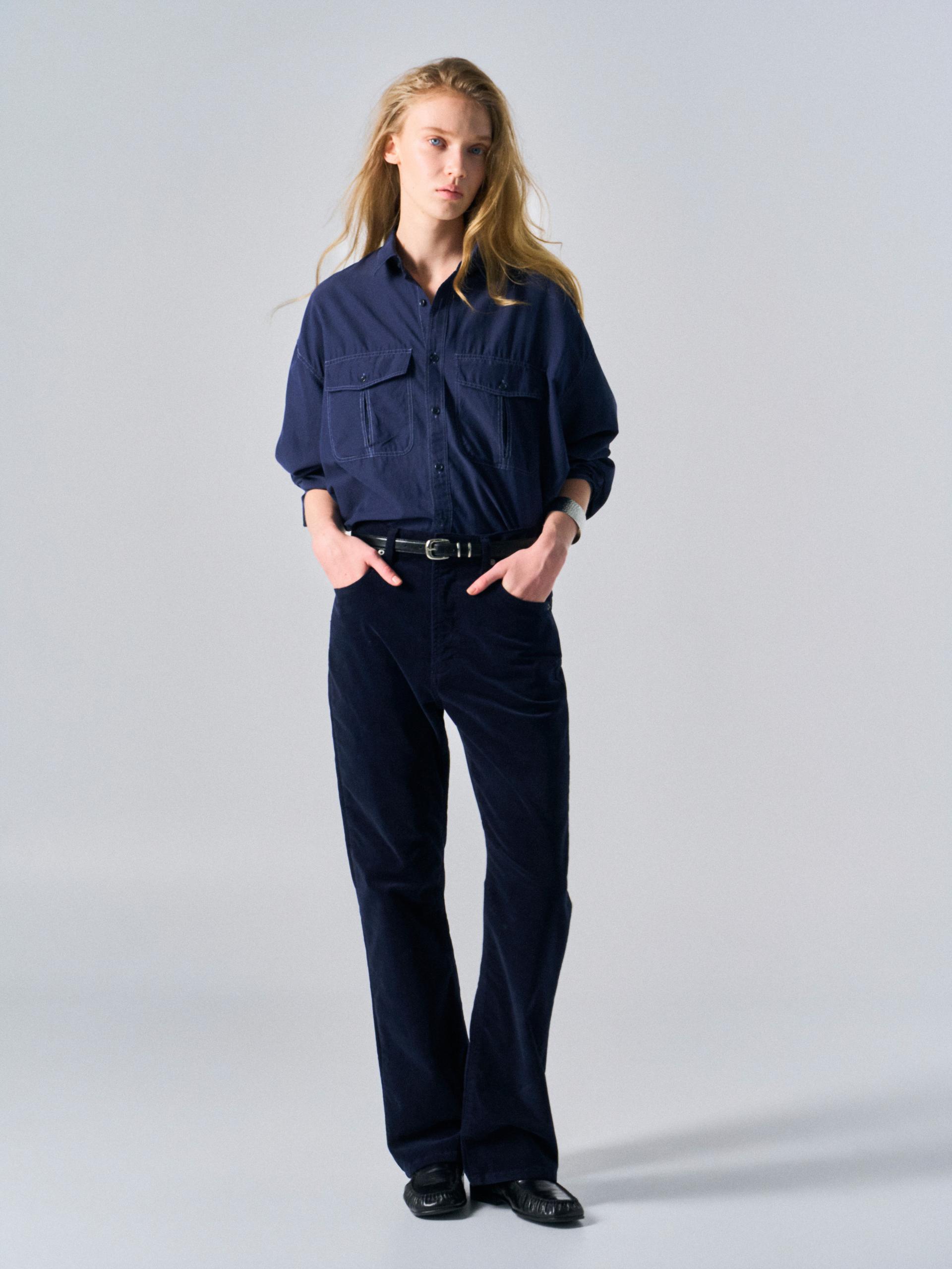 Astor silk shirt navy