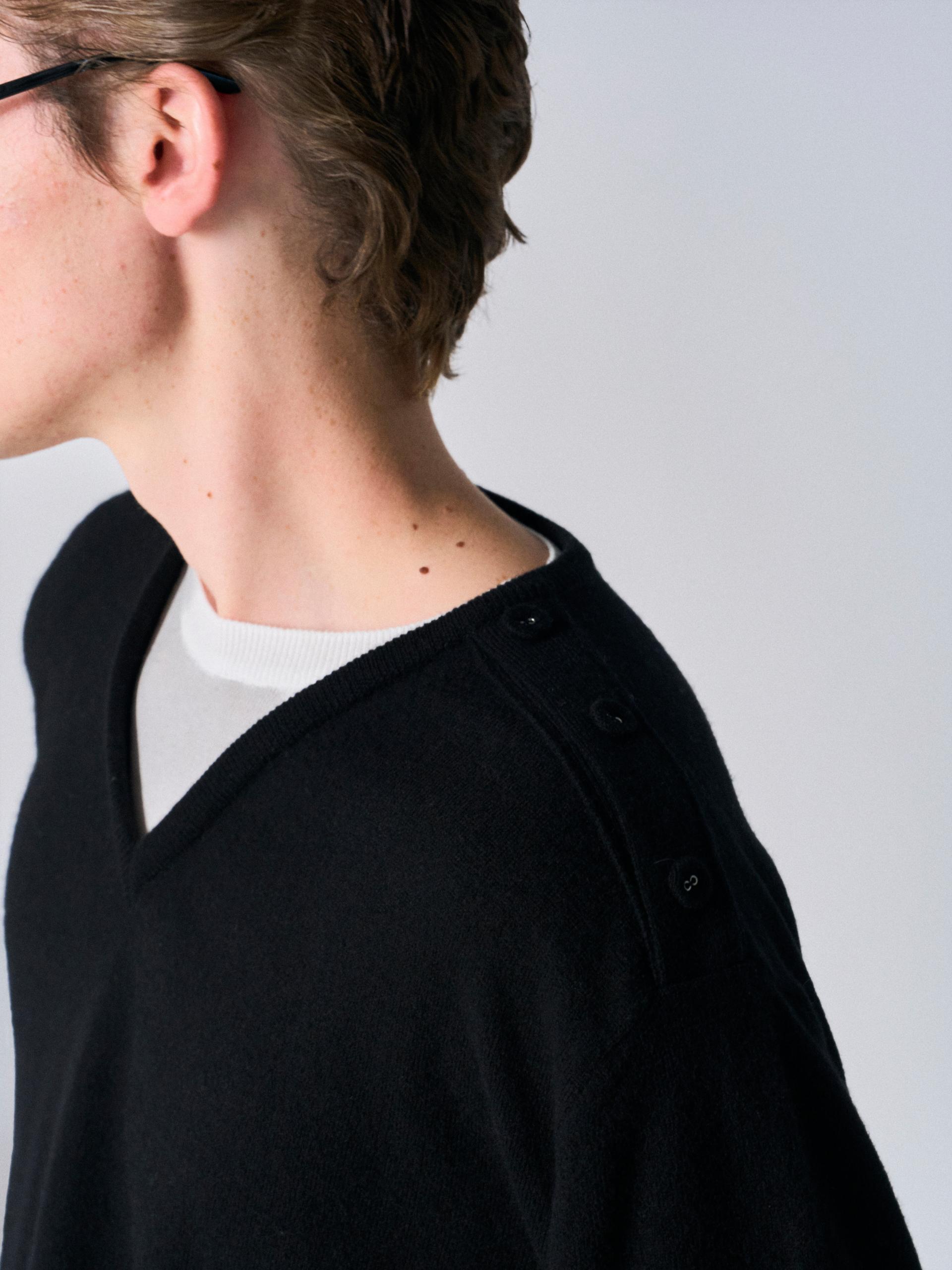 Towns layered v-neck sweater black