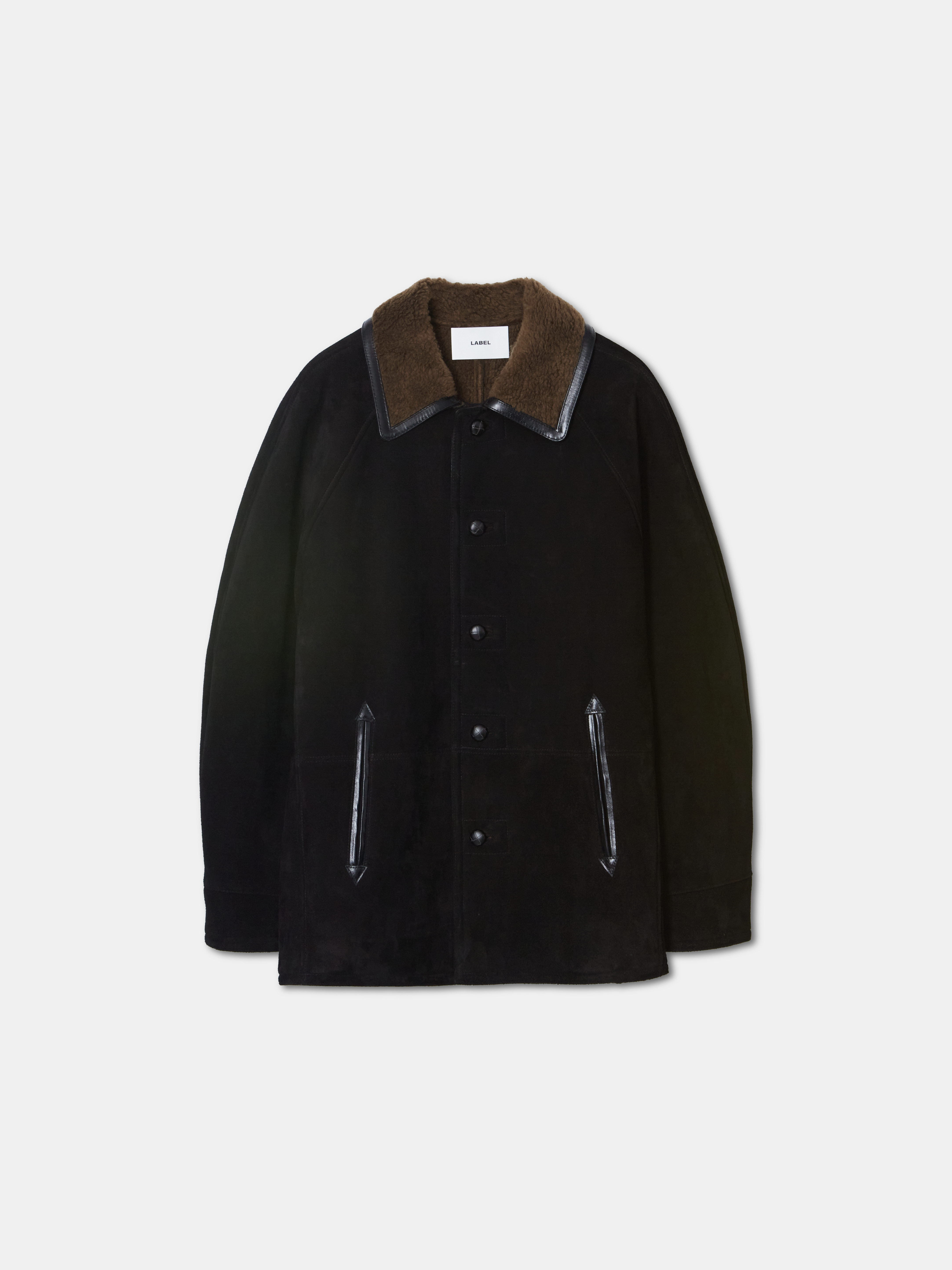 Brogan shearling car coat ink