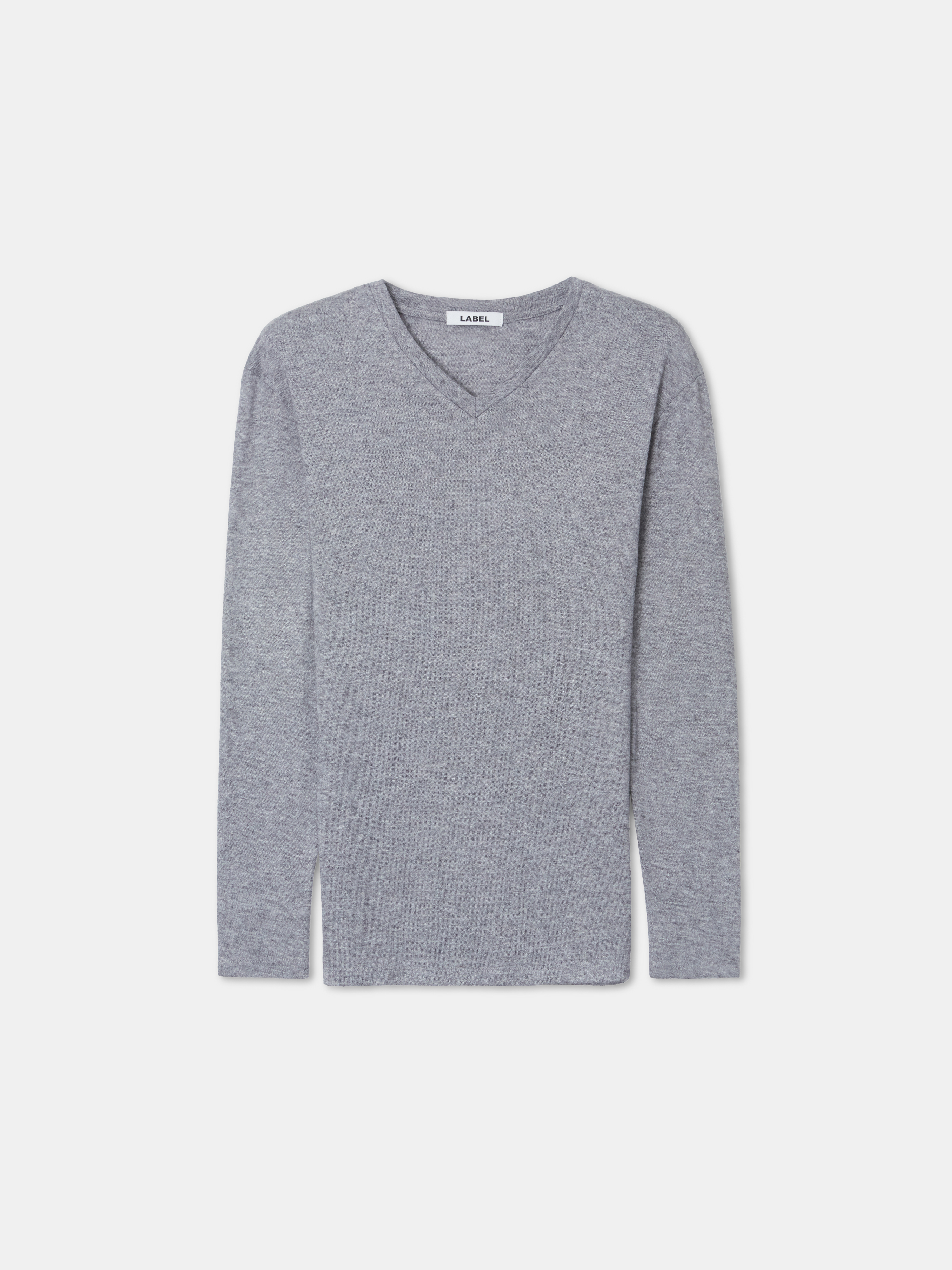 Freddie soft-touch slim v-neck melange grey