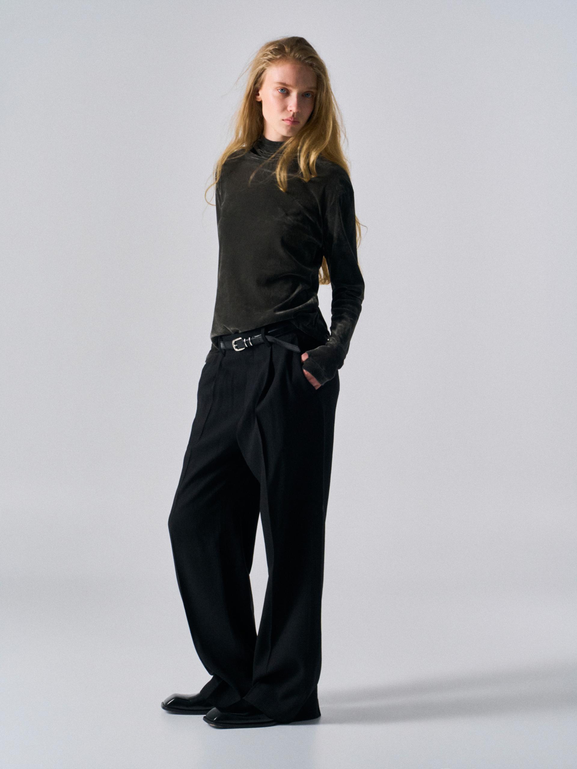 Sian high-wrap hoodie dusk coal