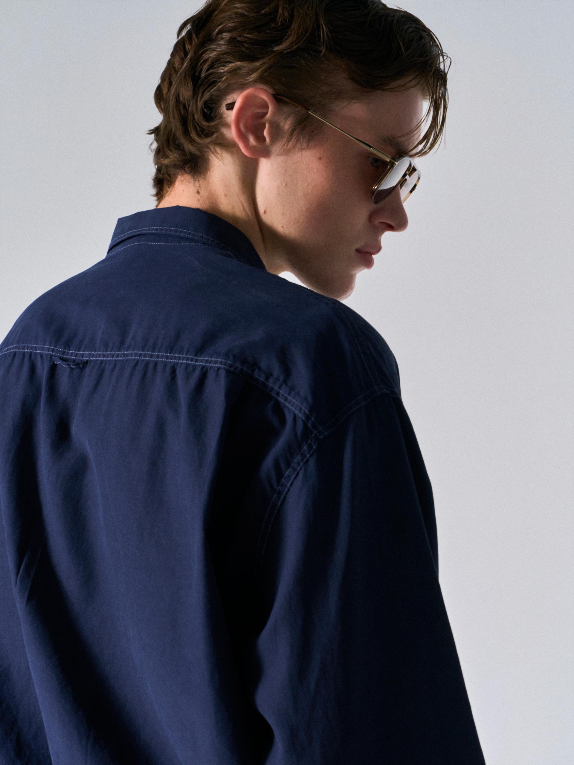 Astor silk shirt navy