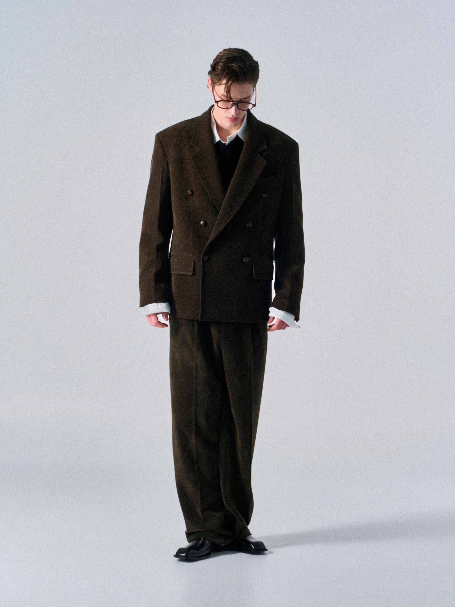 Orford pleat wide pants umber