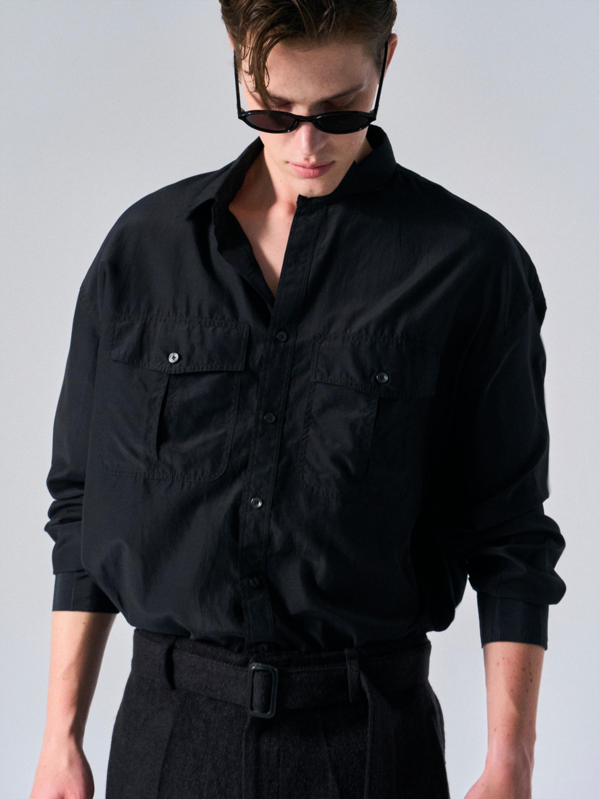 Astor silk shirt black