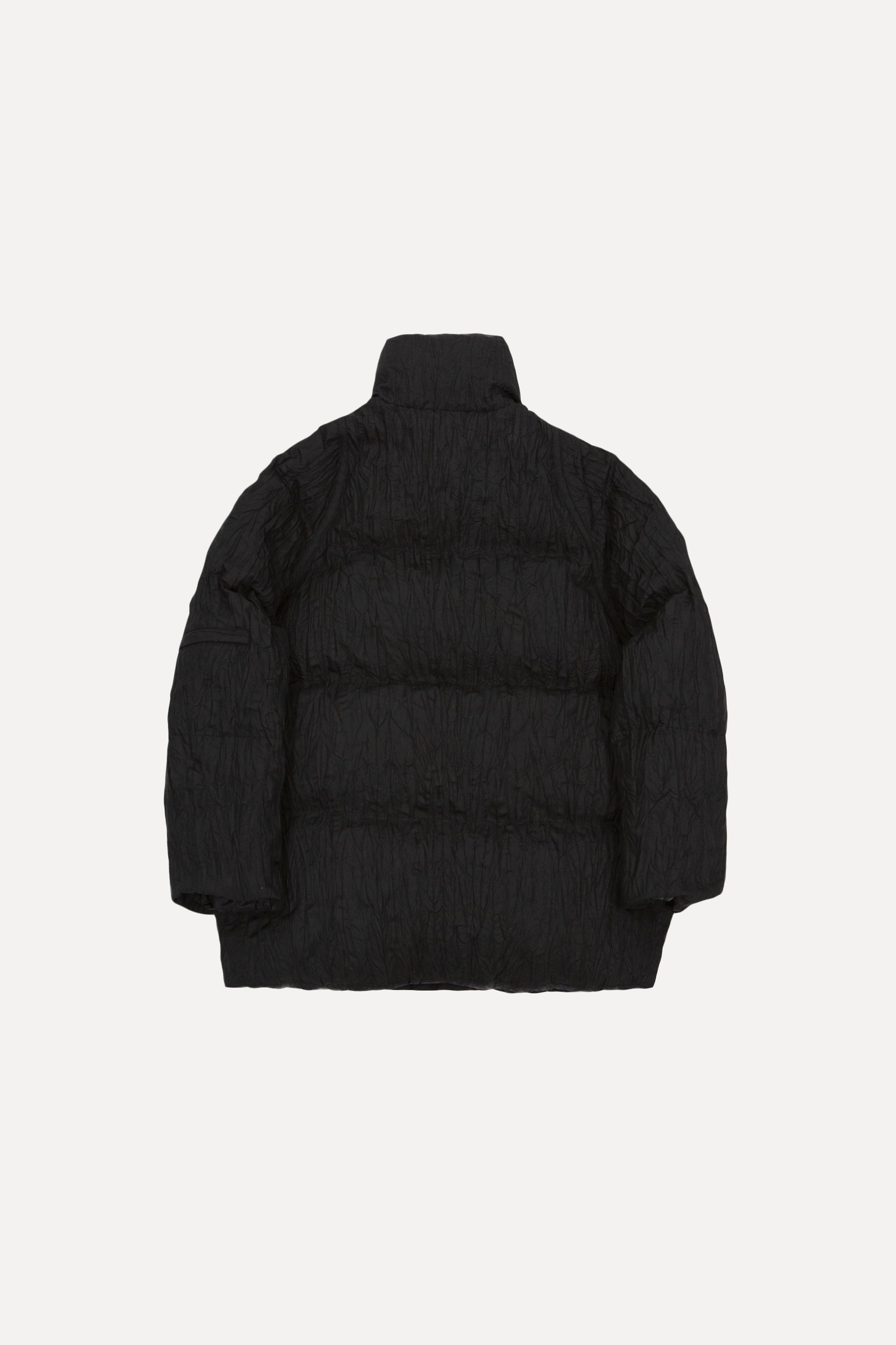 crease oversized goose down puffer jacket black