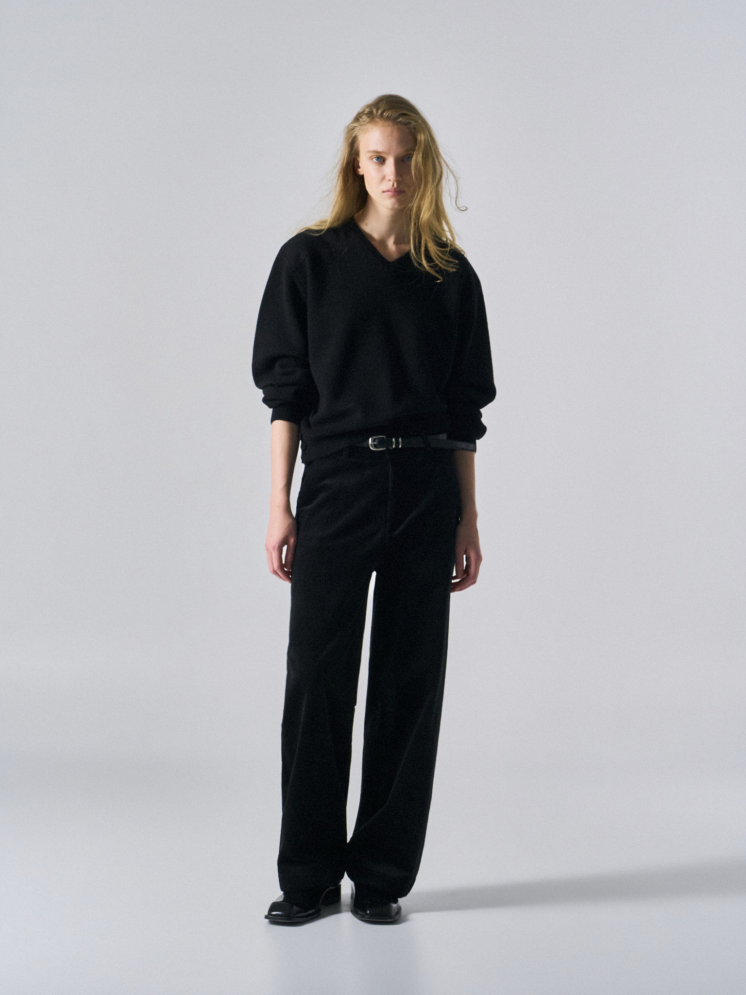 Bronte wide wale corduroy pants black