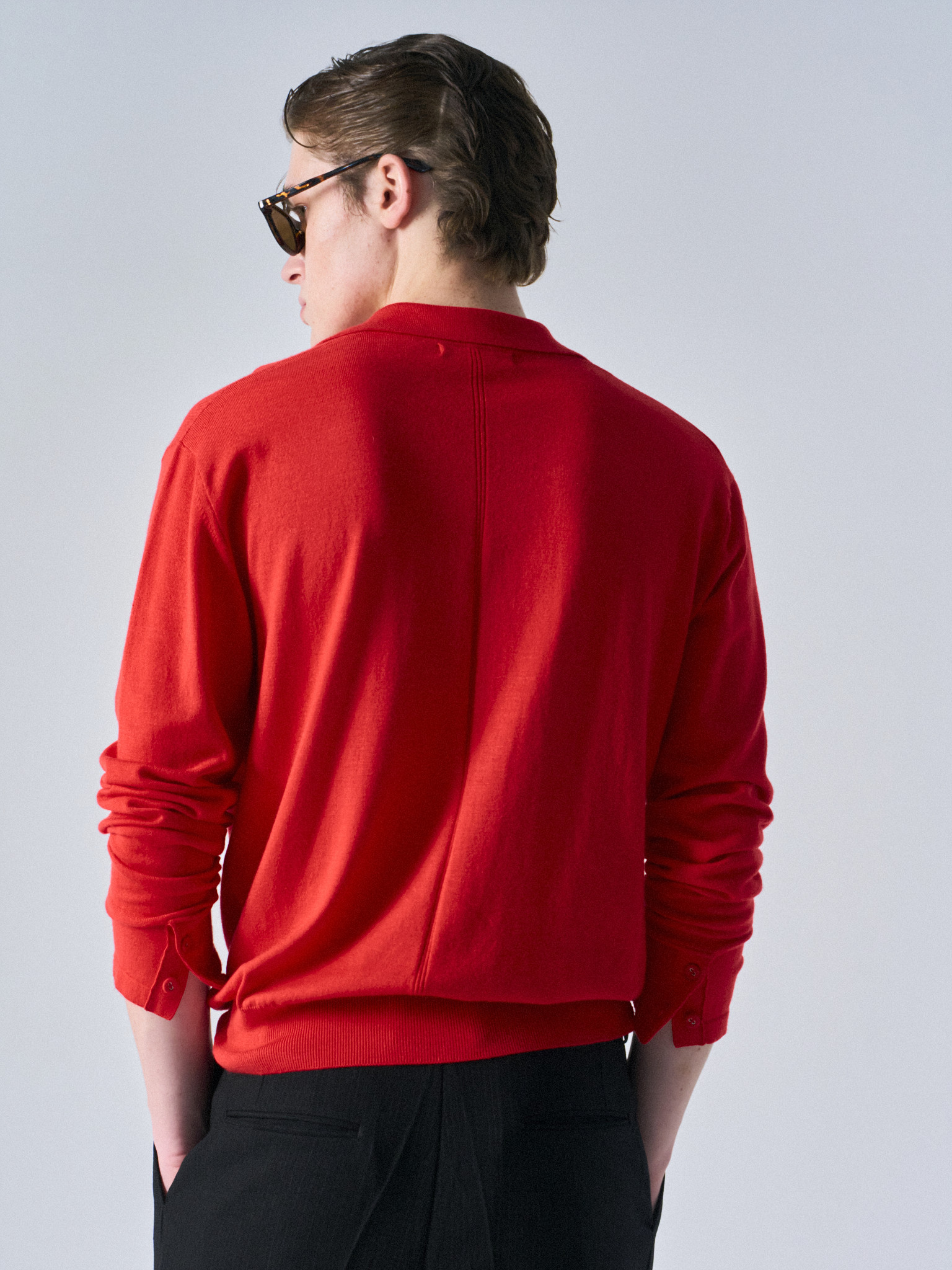 Corin contrast trim polo scarlet