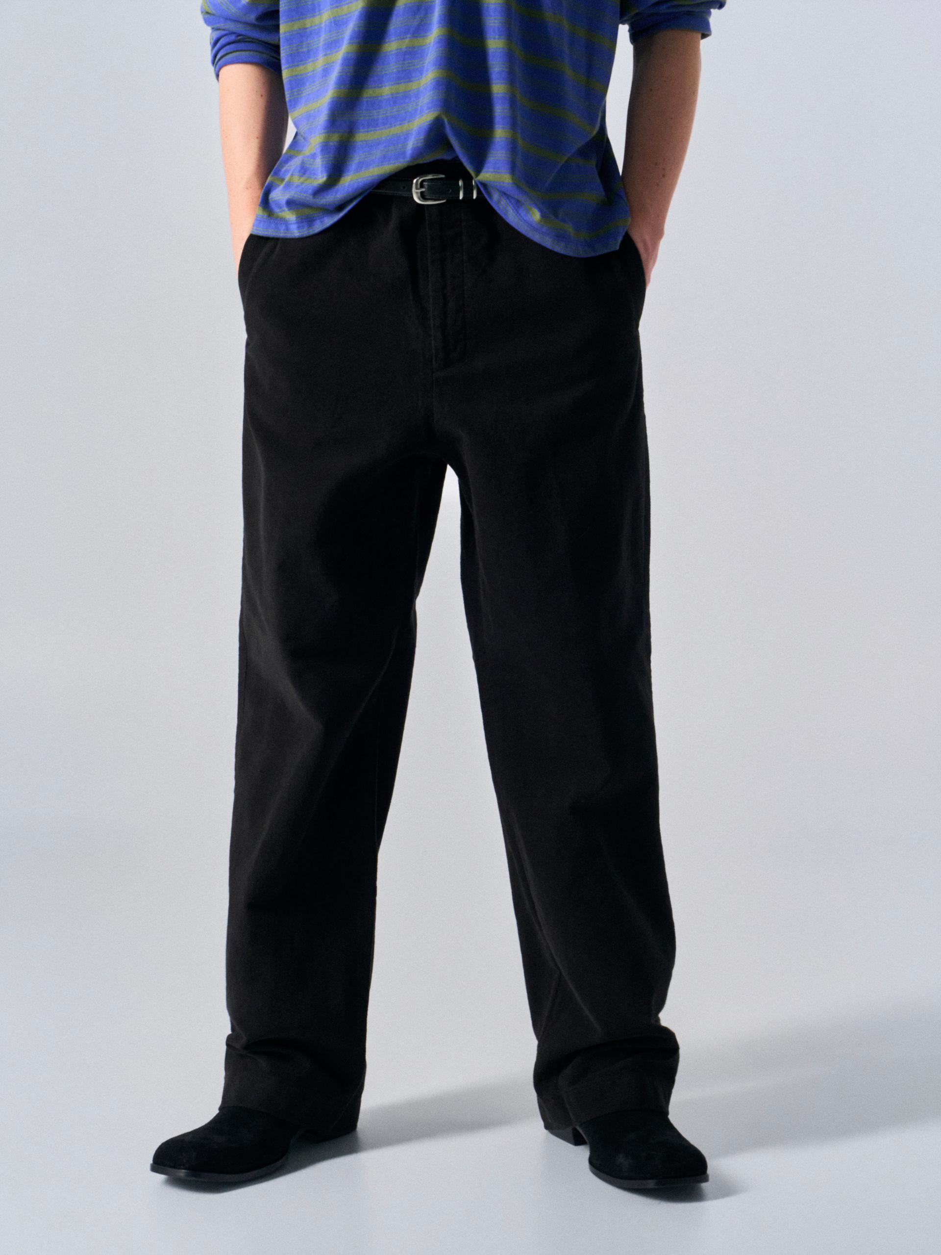 Welby washed cotton pants black