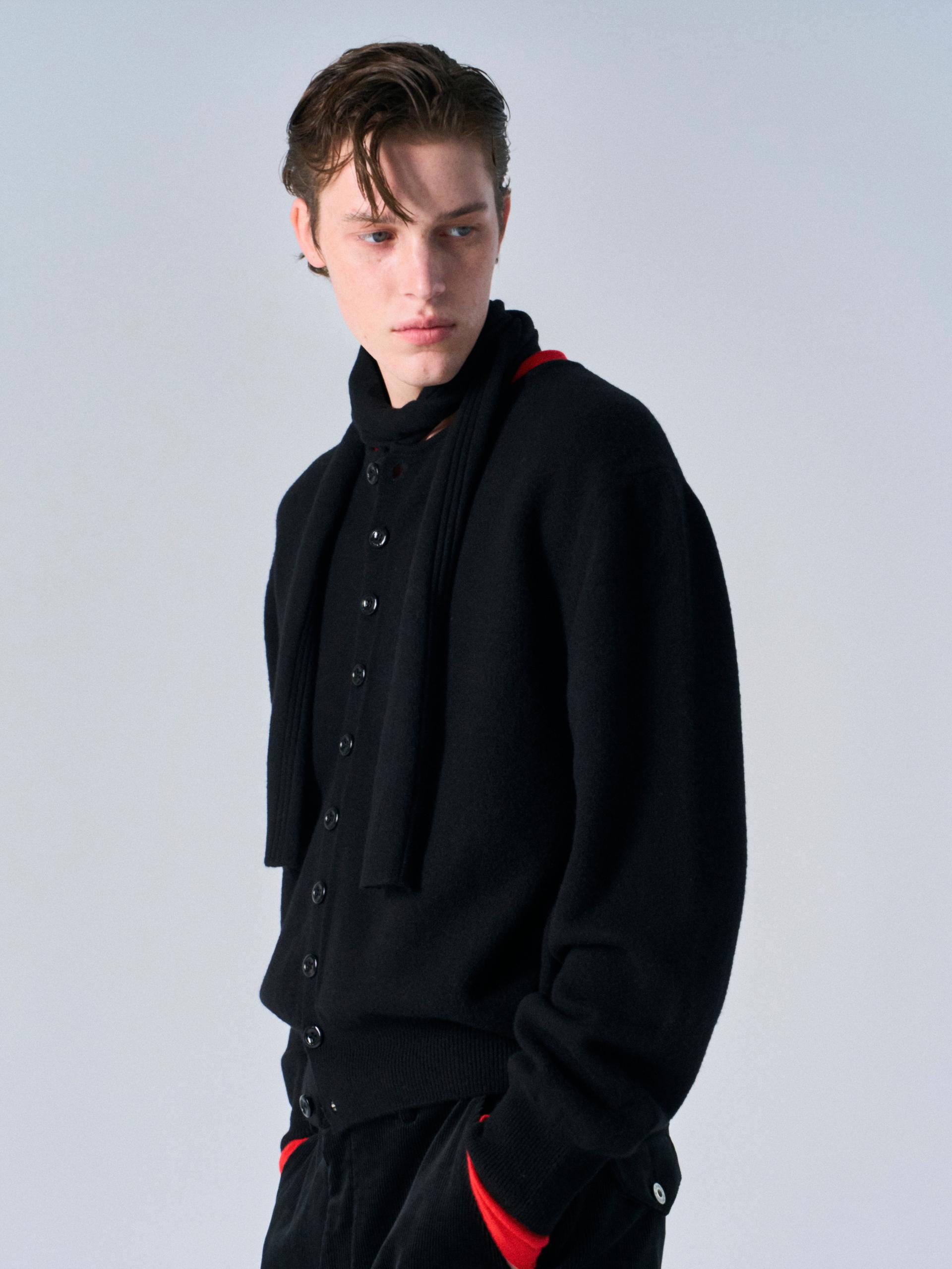 Lou scarf cardigan black