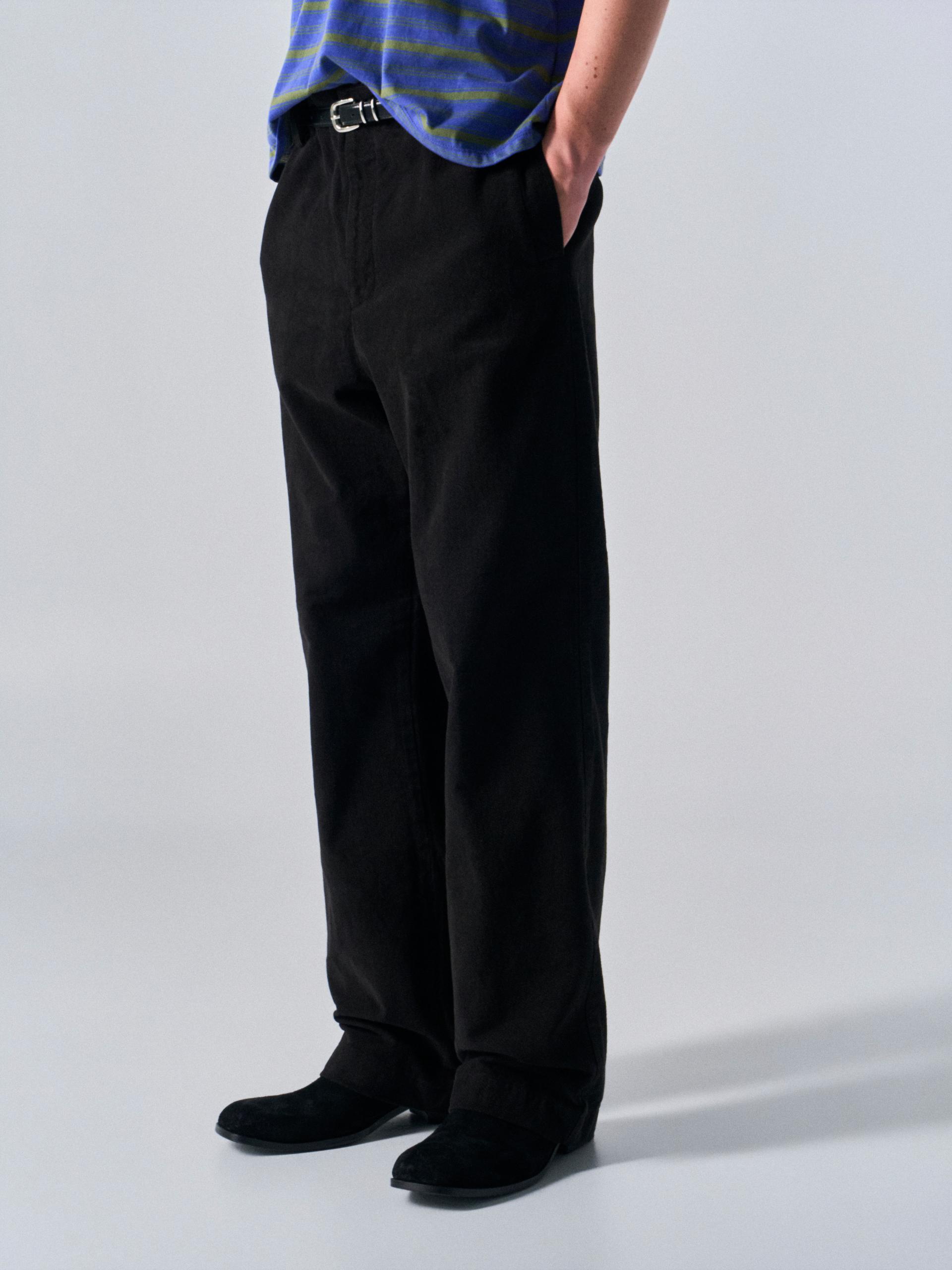 Welby washed cotton pants black
