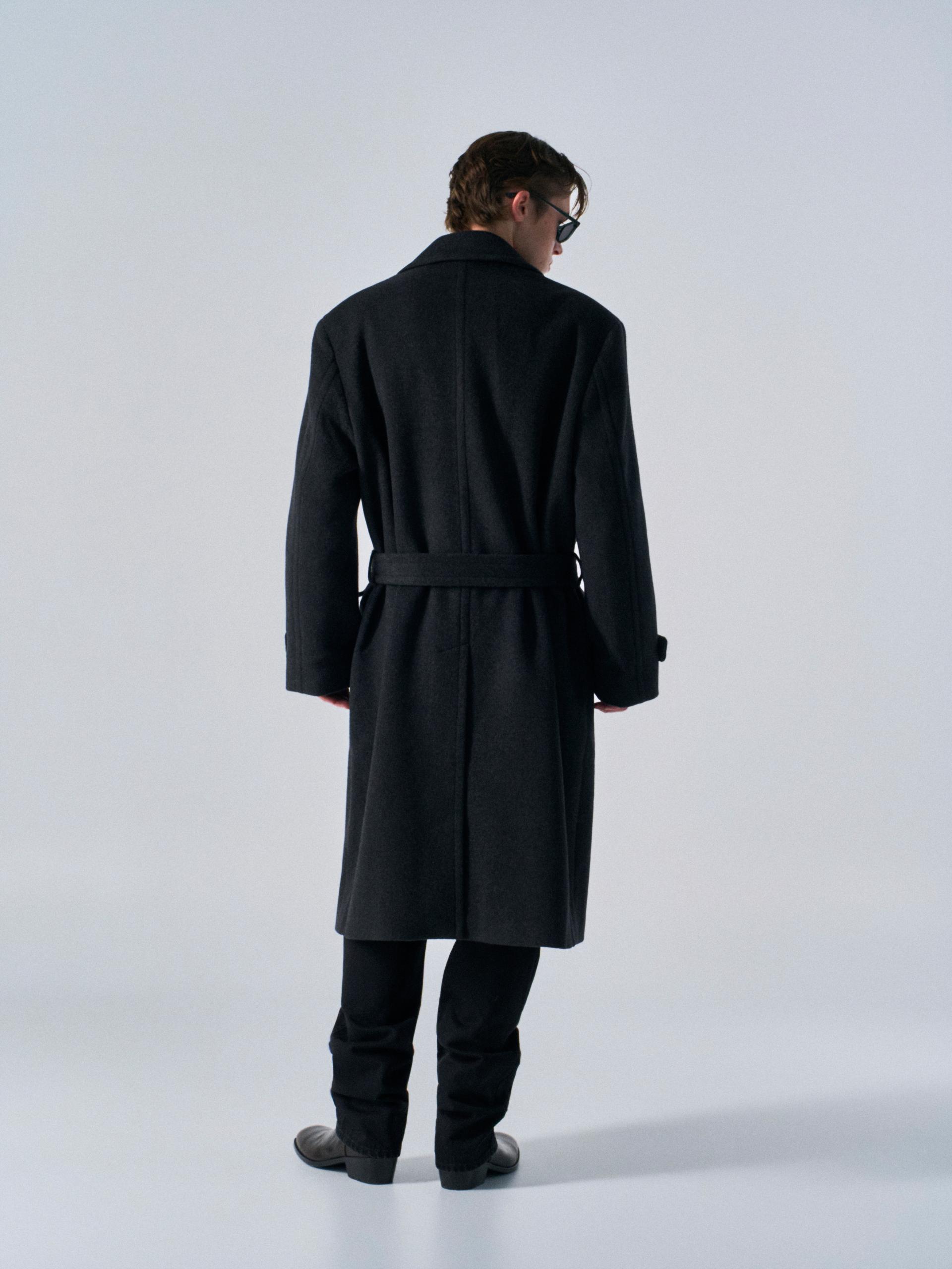 Corwin cashmere double-breasted coat charcoal