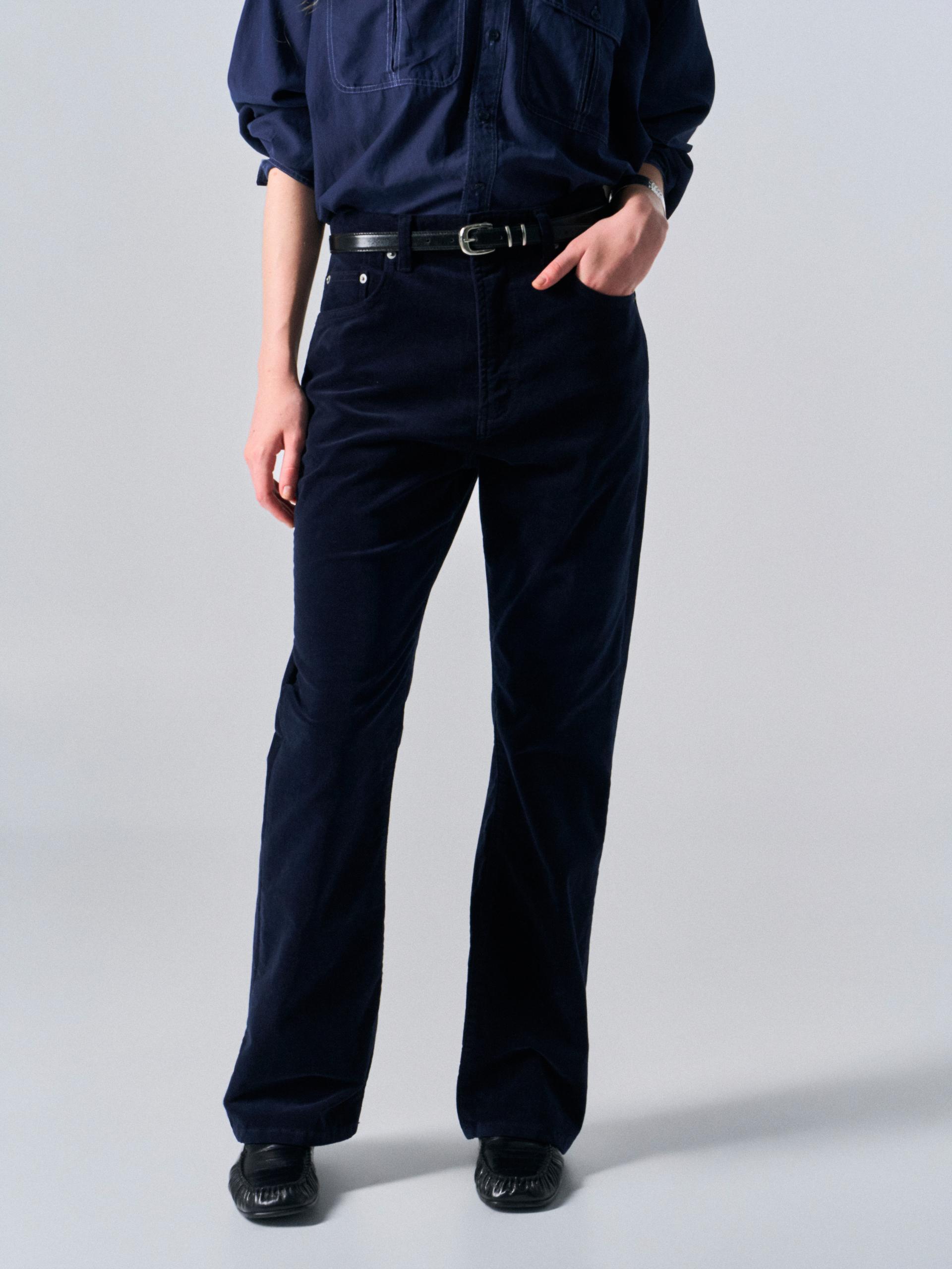 Rodd washed velvet bootcut jeans midnight