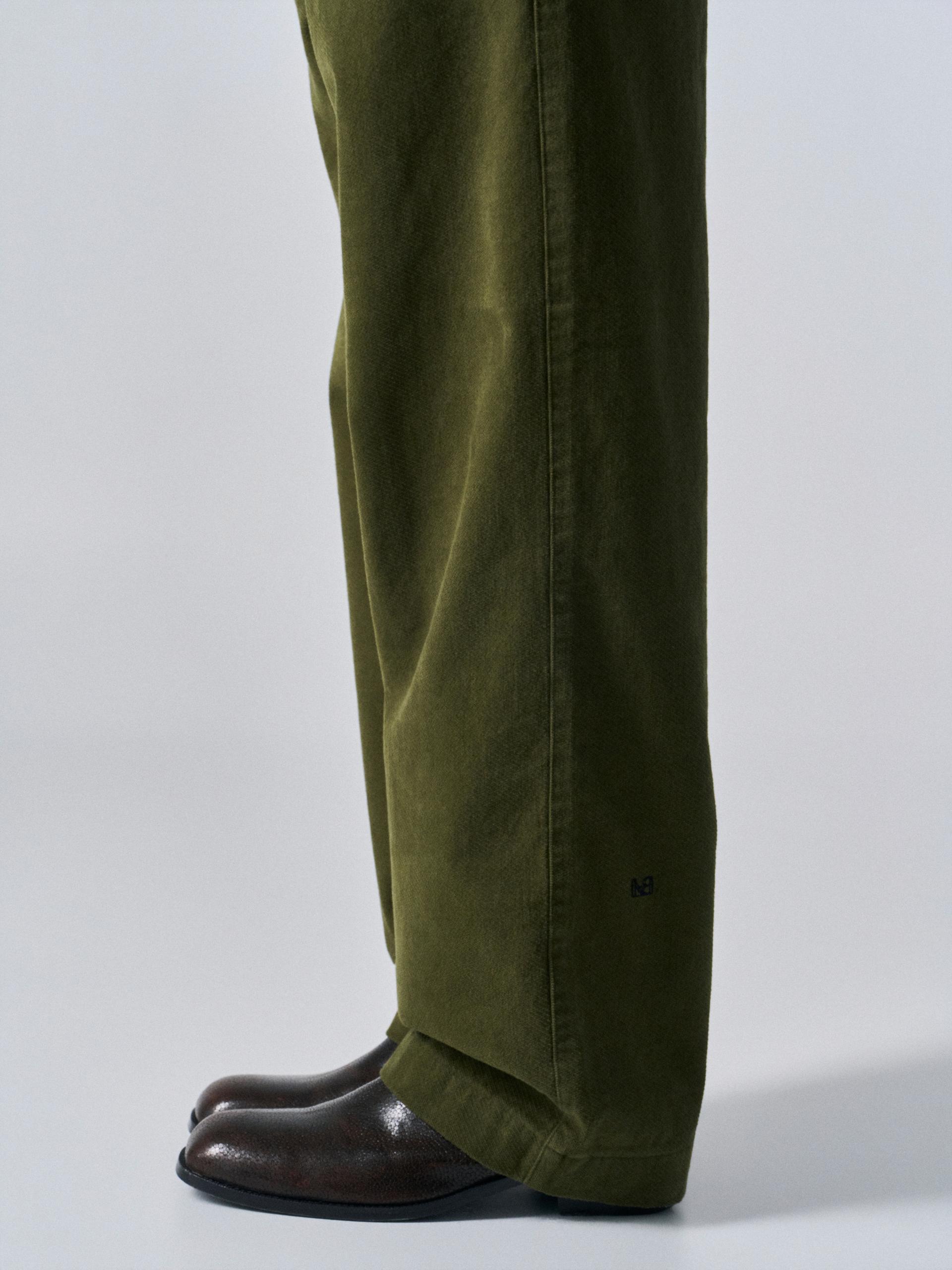 Welby washed cotton pants clover
