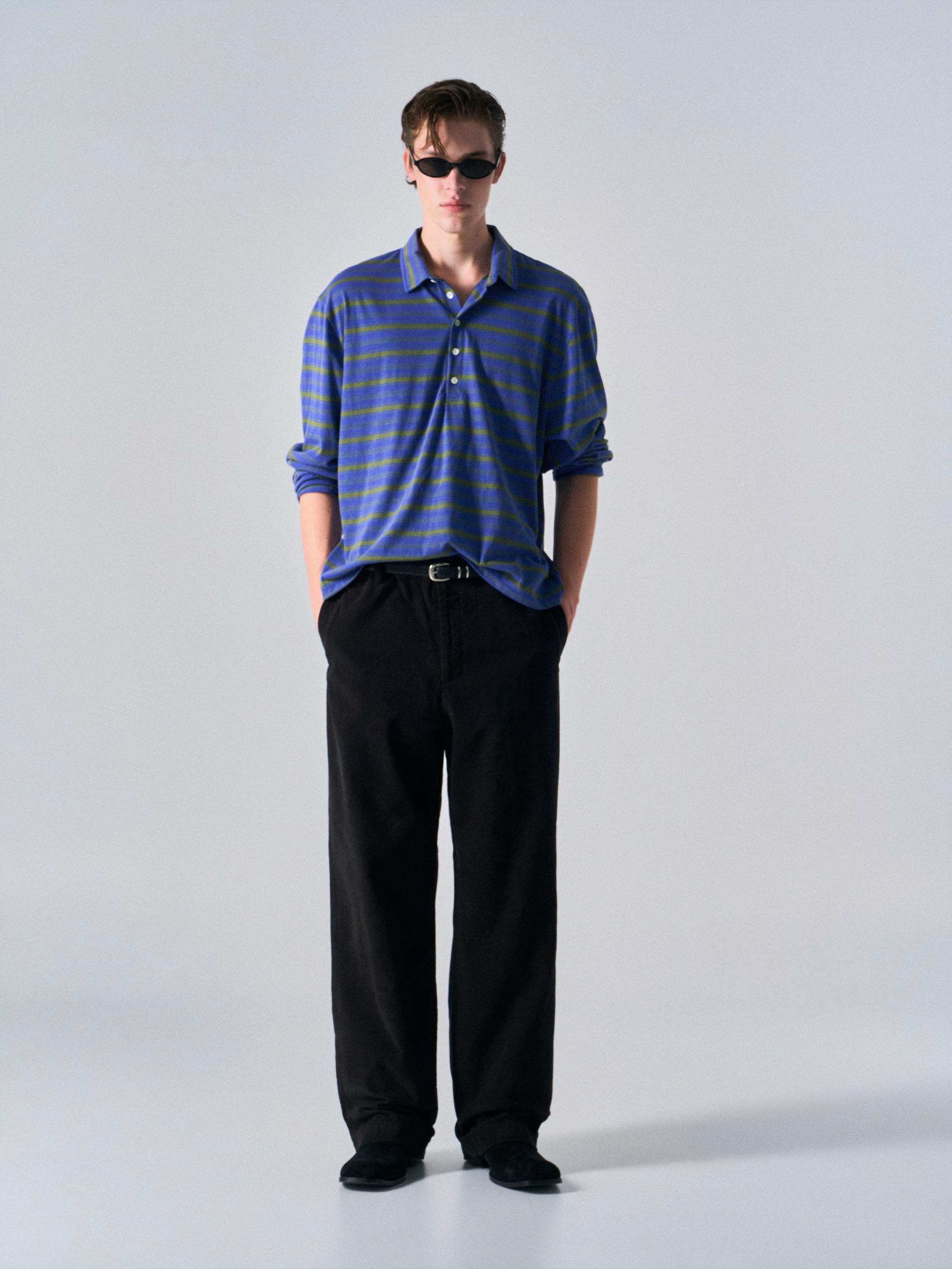 Welby washed cotton pants black