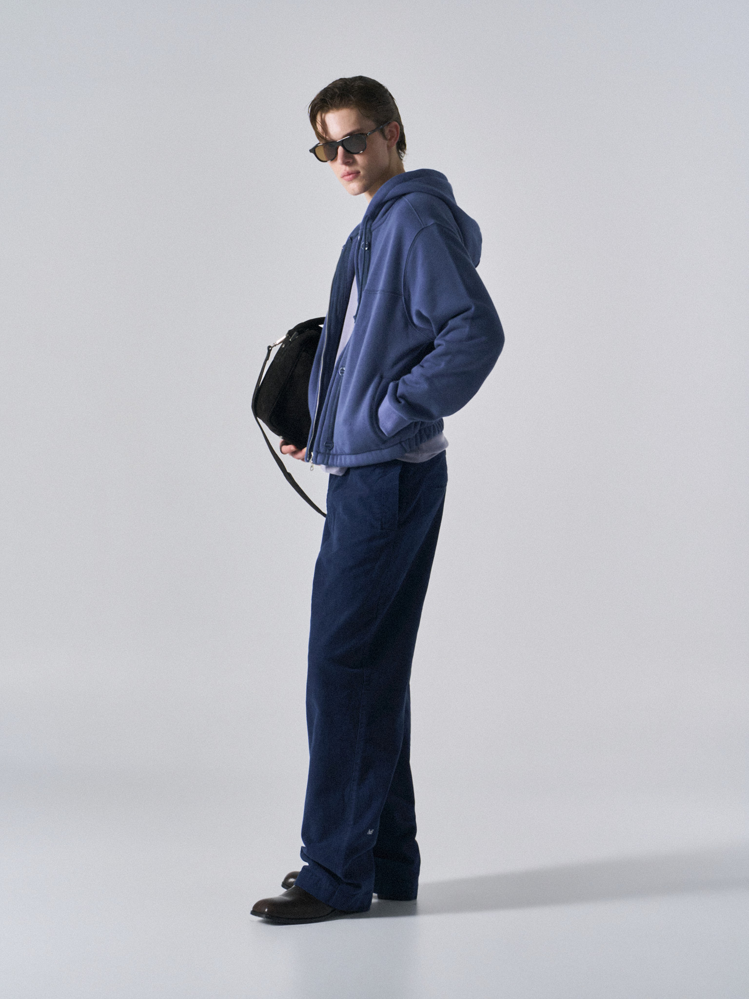 Welby washed cotton pants prussian blue