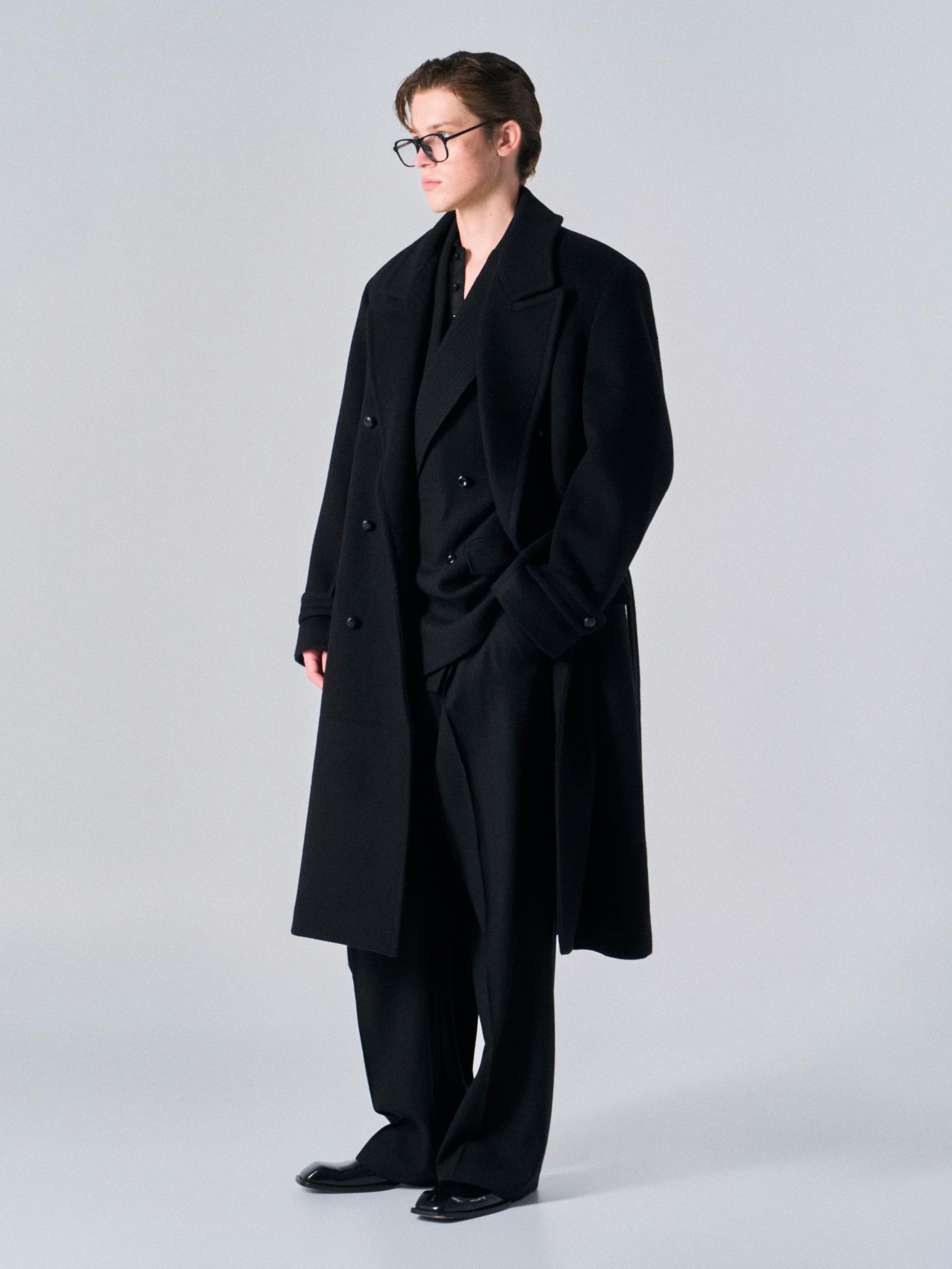 Corwin cashmere double-breasted coat black