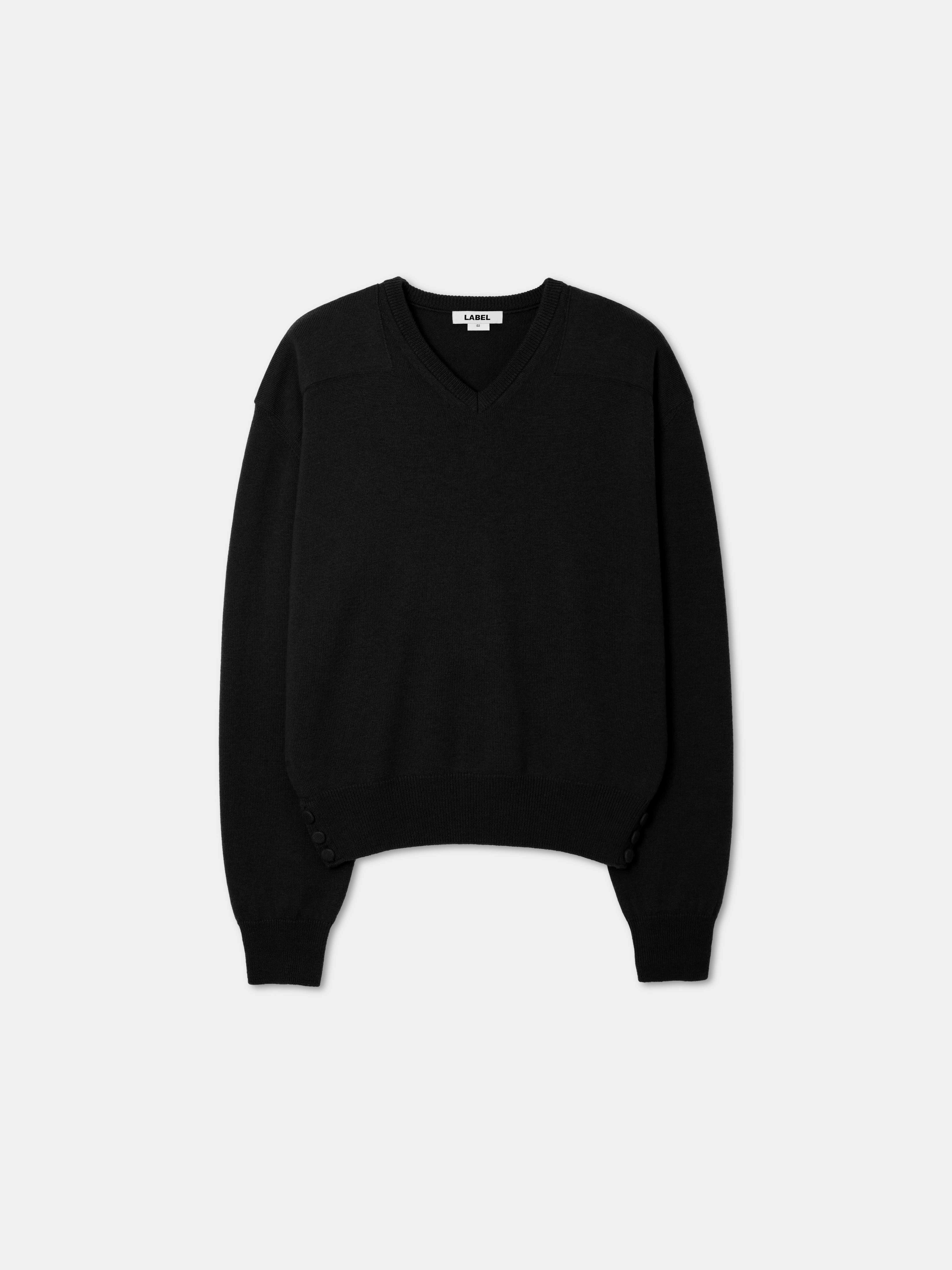 Frost paneled v-neck sweater black