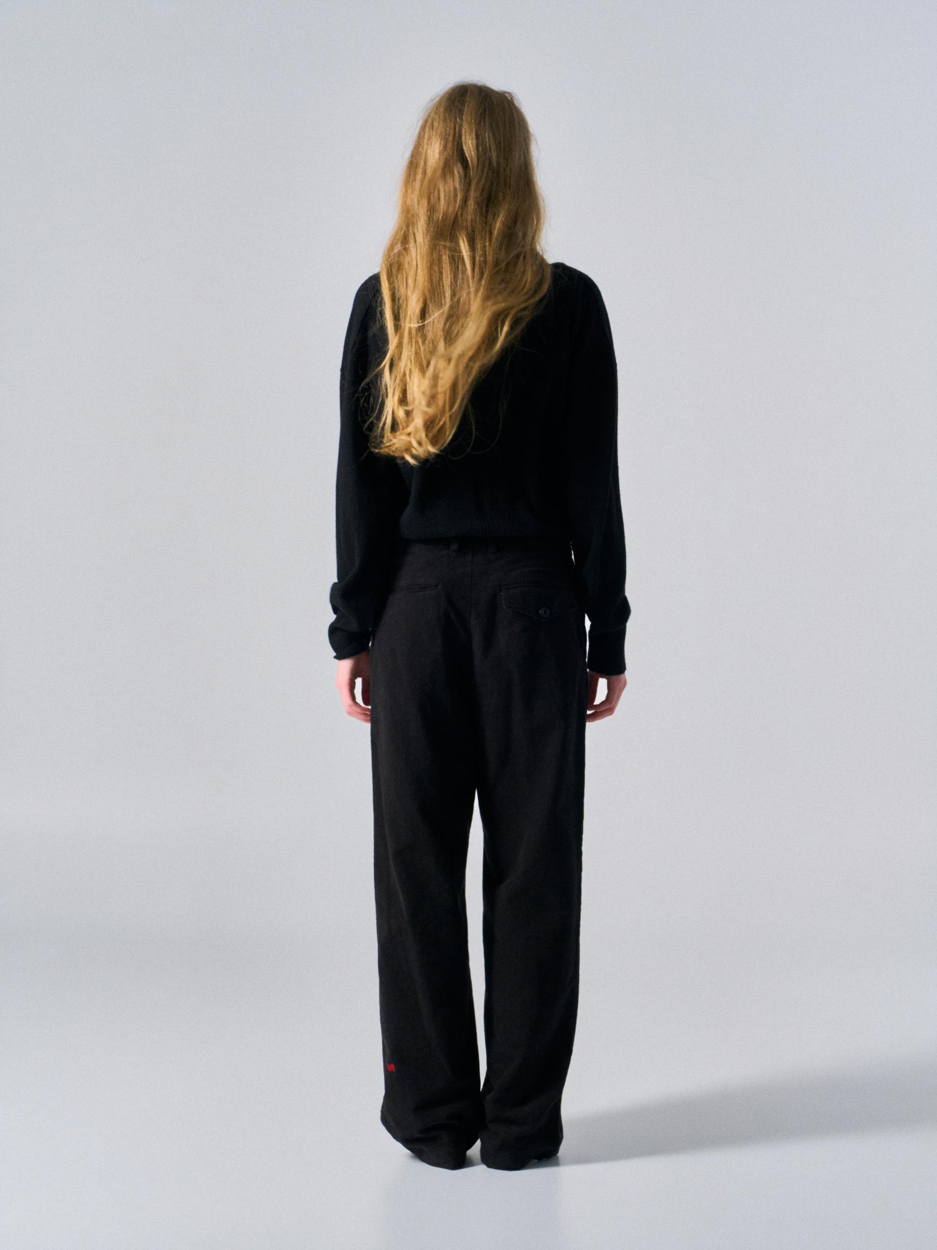 Welby washed cotton pants black