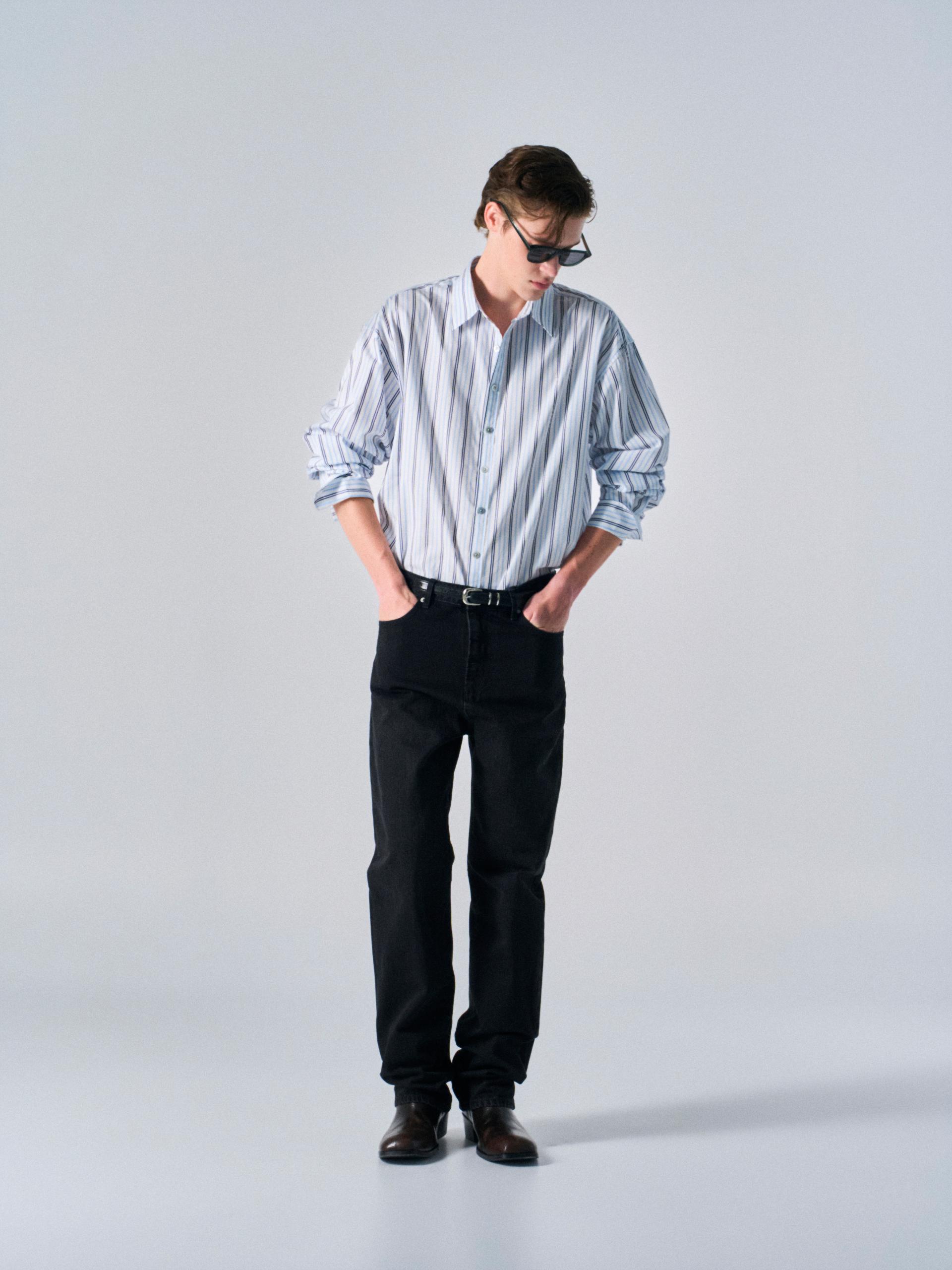 Kent turnback cuff shirt multi blue
