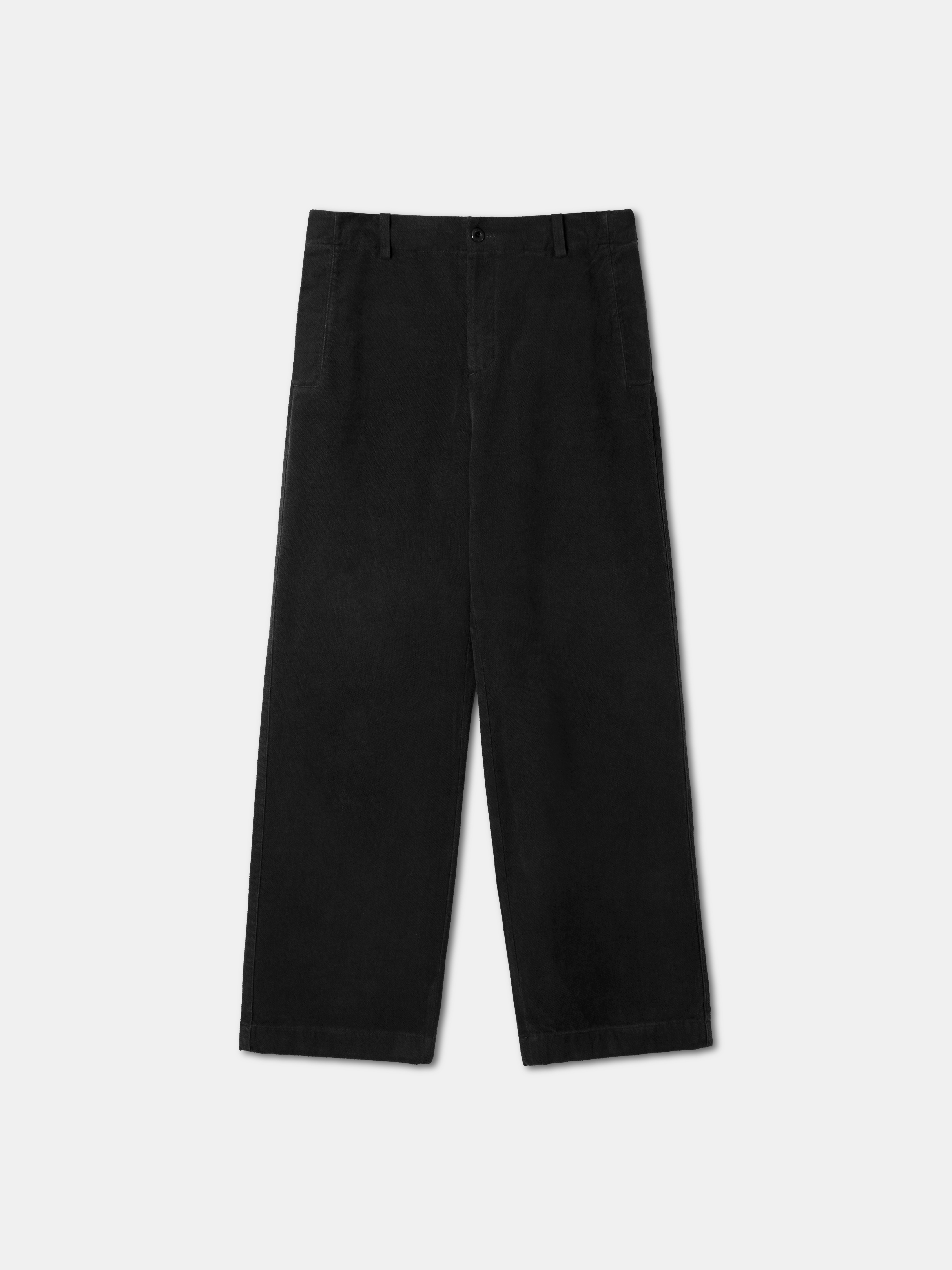 Welby washed cotton pants black