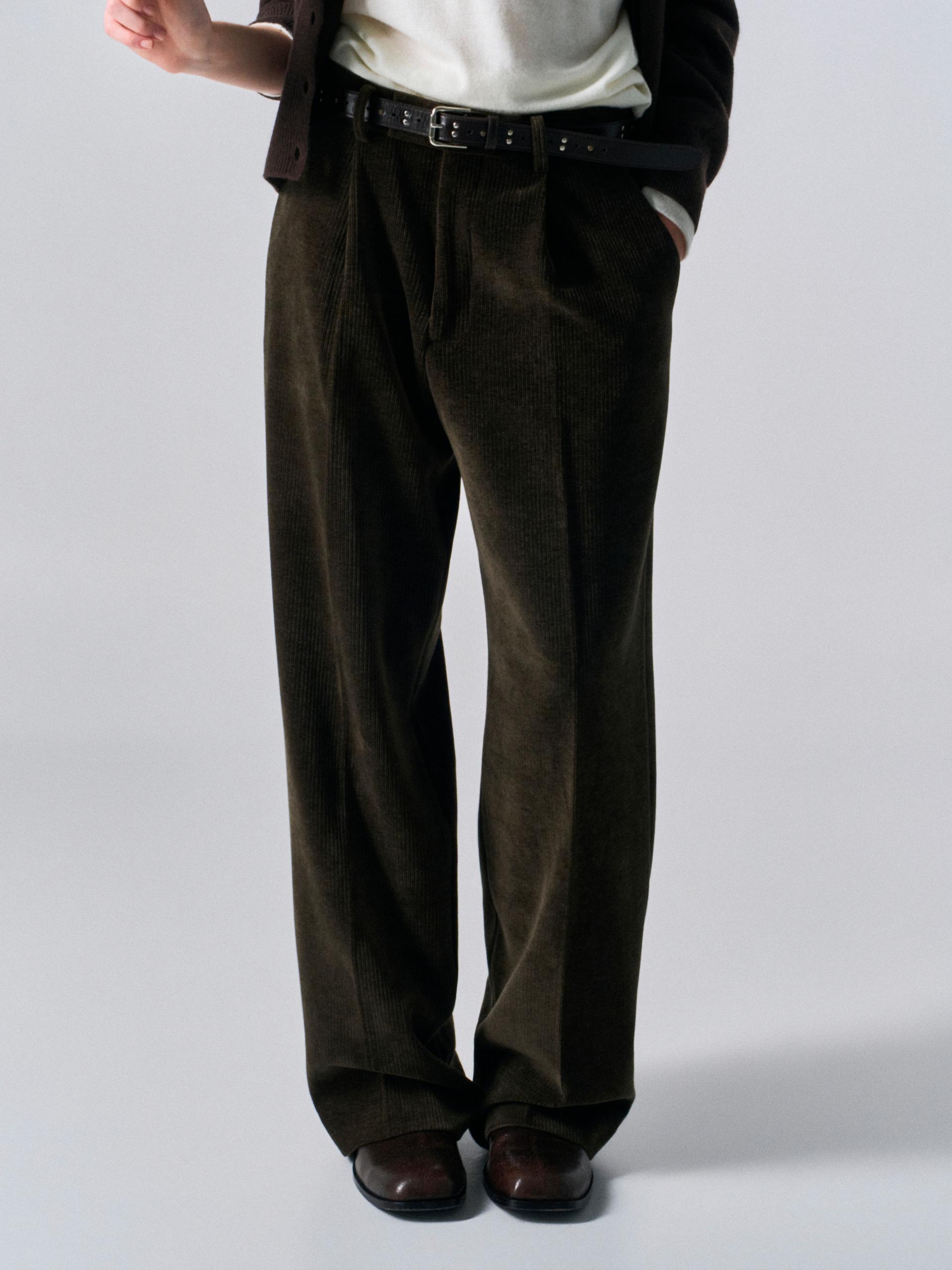 Orford pleat wide pants umber