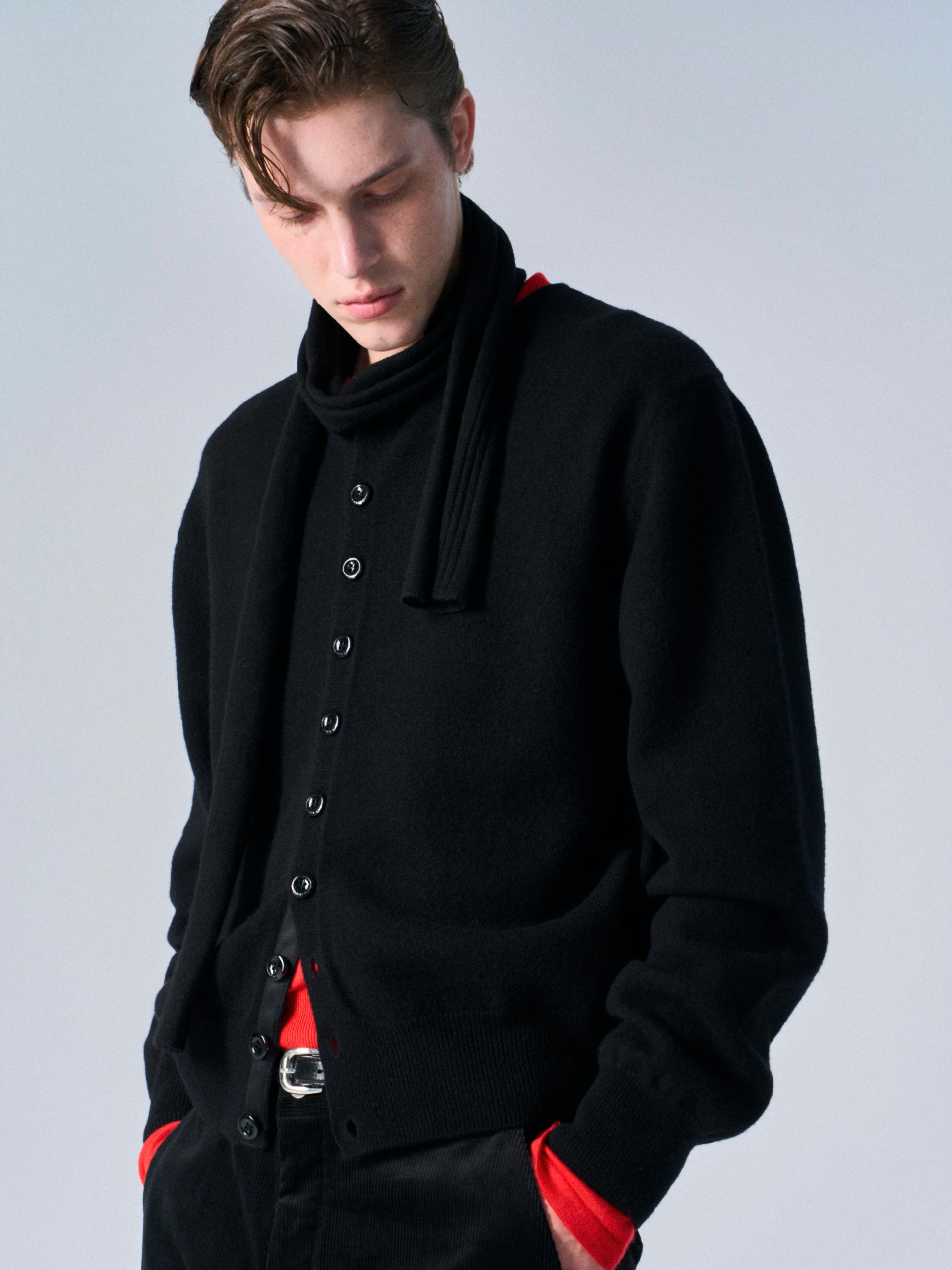 Lou scarf cardigan black