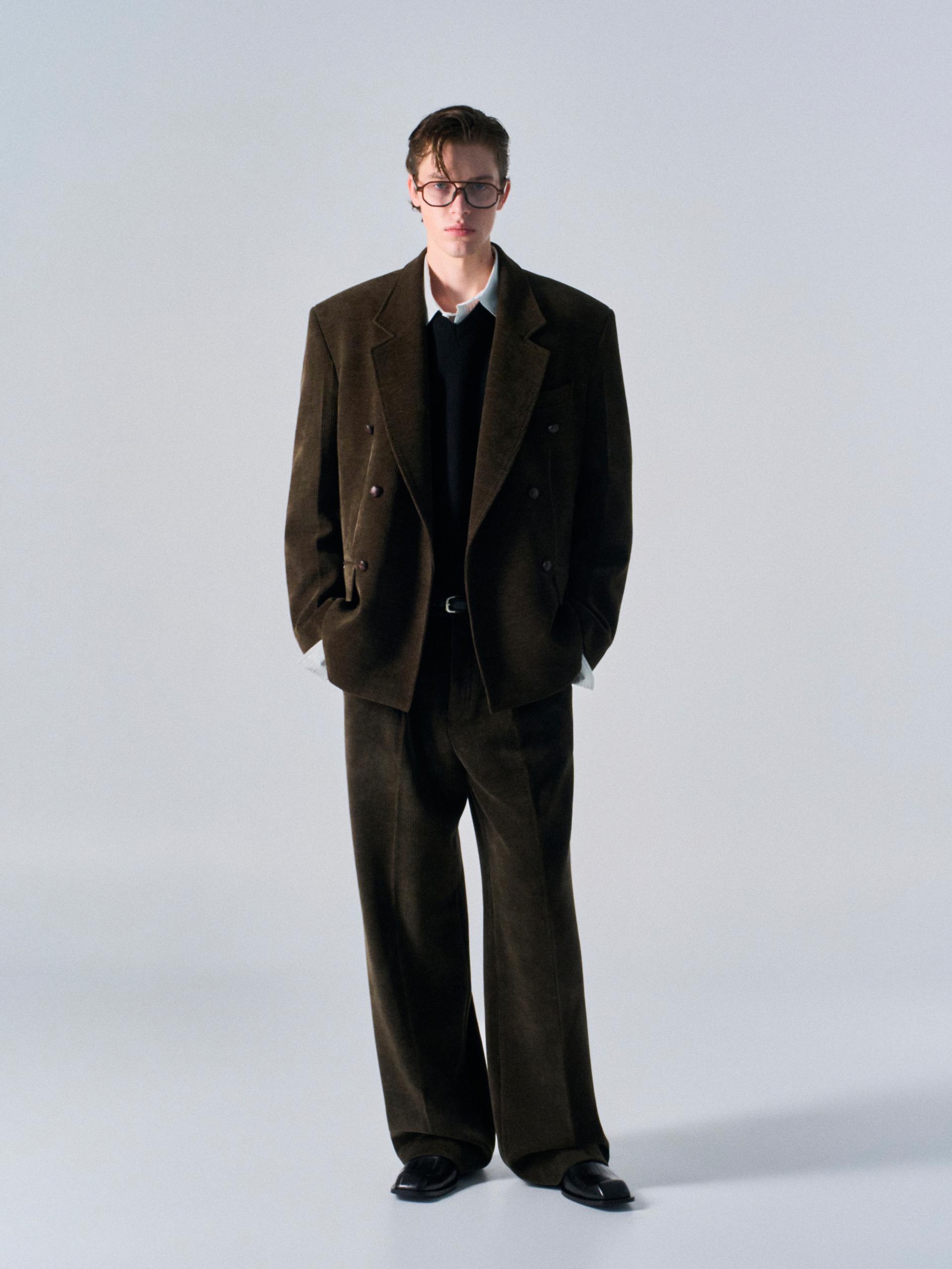 Orford pleat wide pants umber