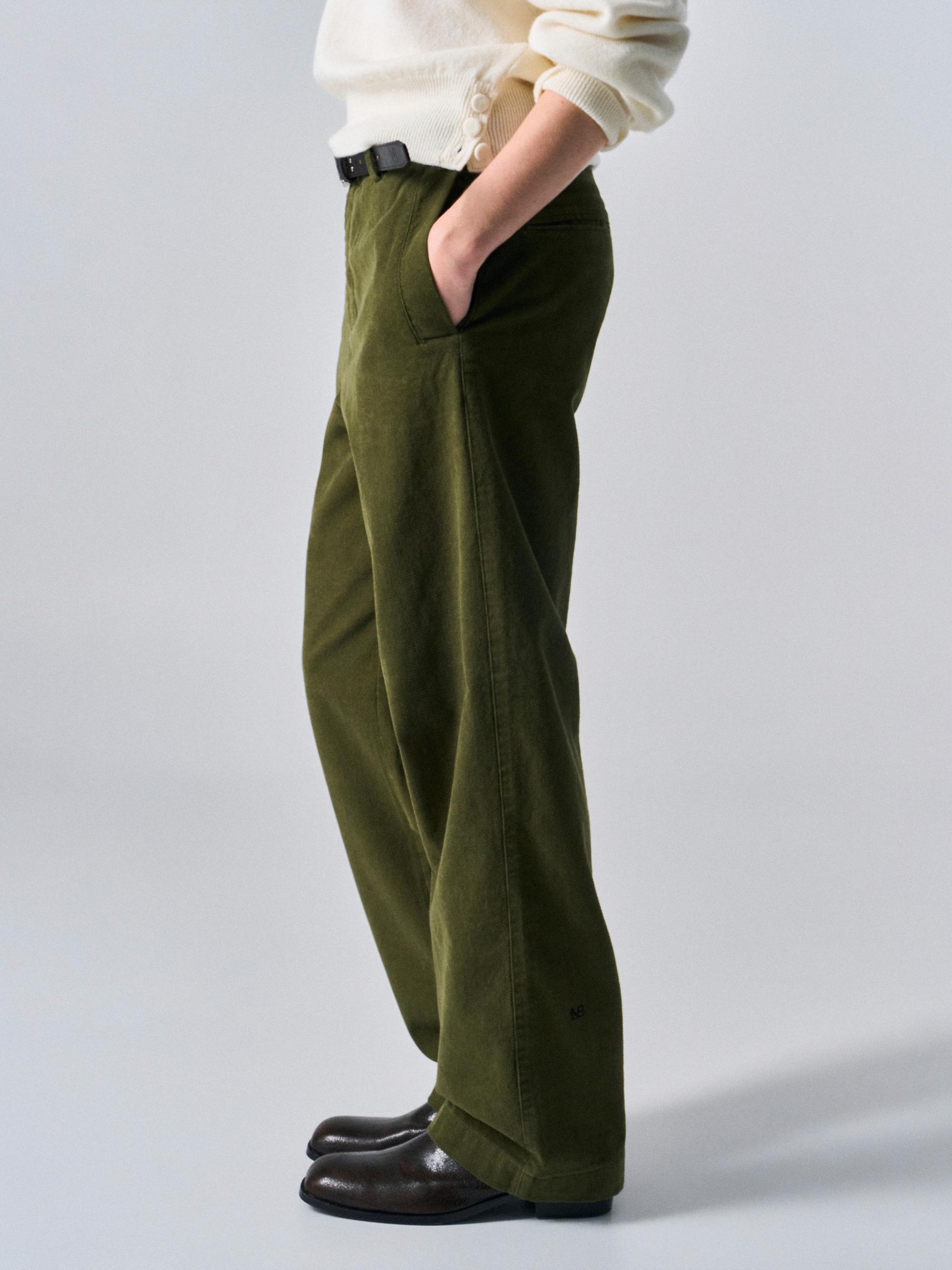 Welby washed cotton pants clover