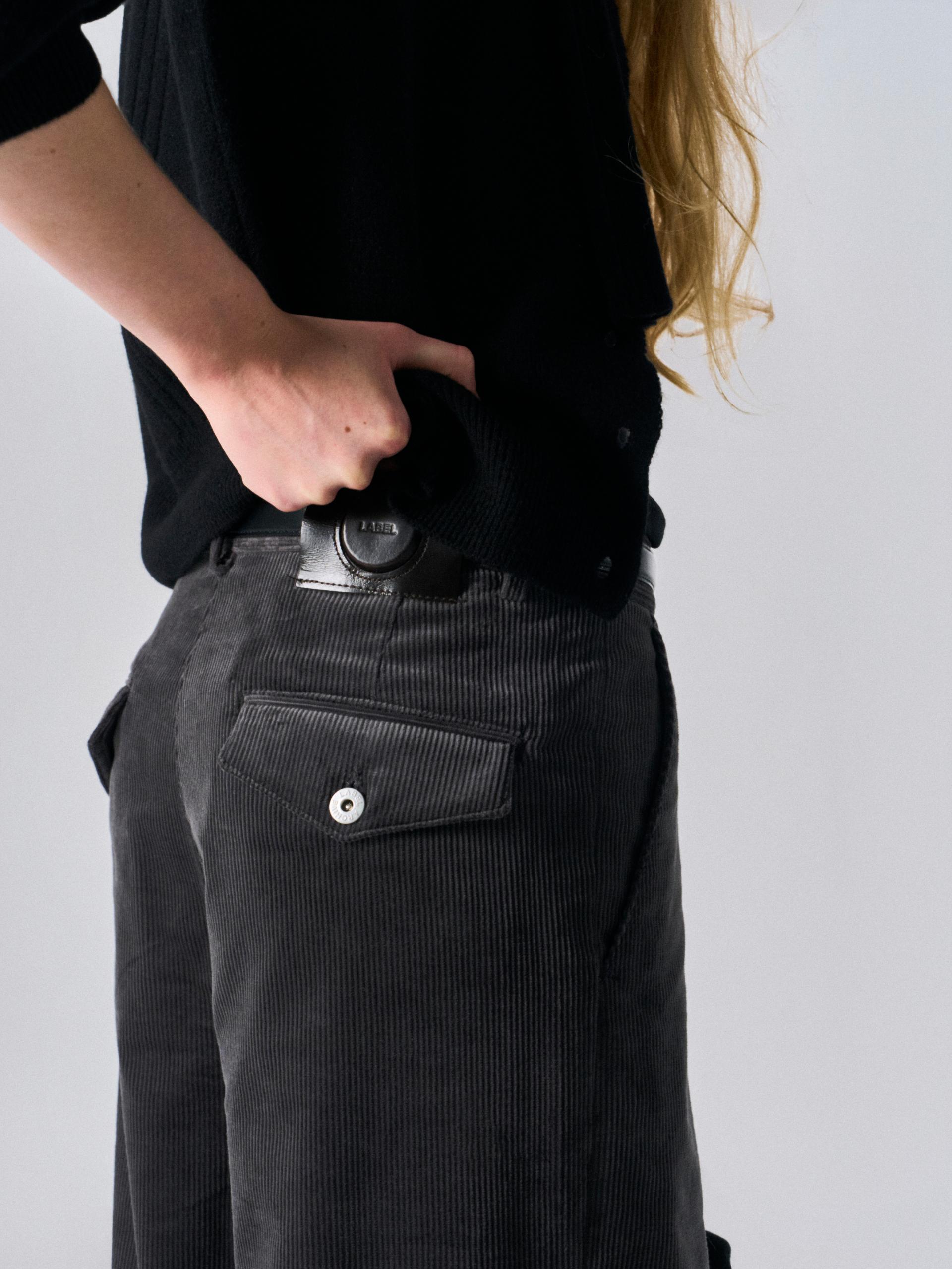 Bronte wide wale corduroy pants grey