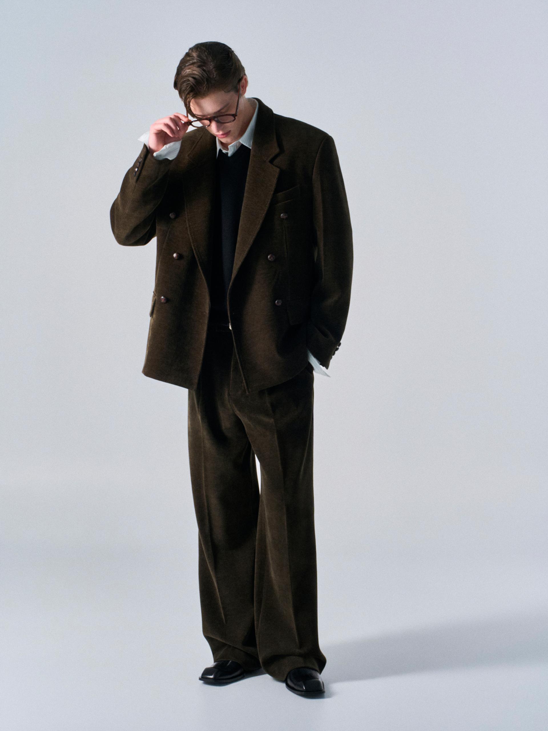 Orford pleat wide pants umber