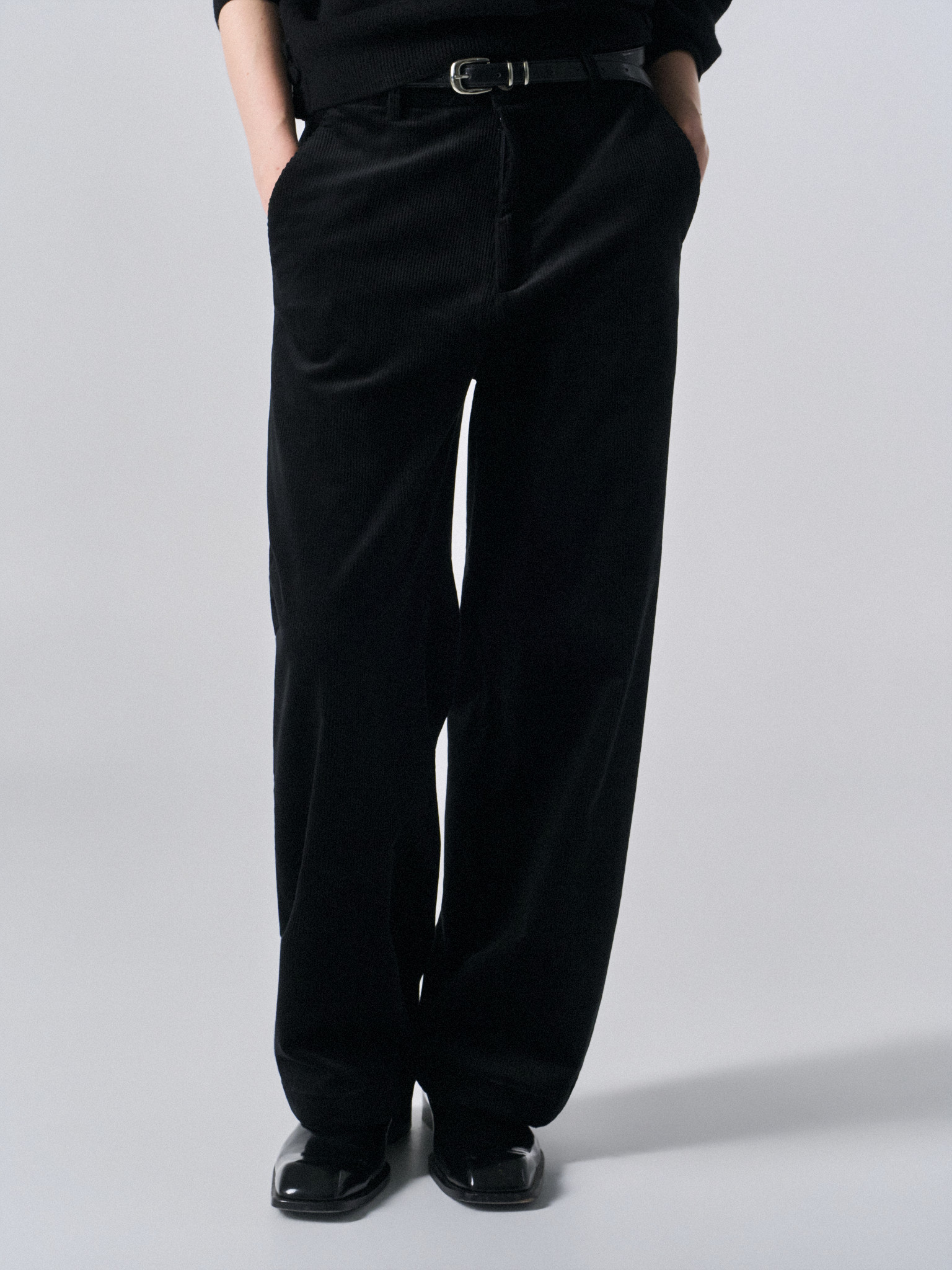Bronte wide wale corduroy pants black