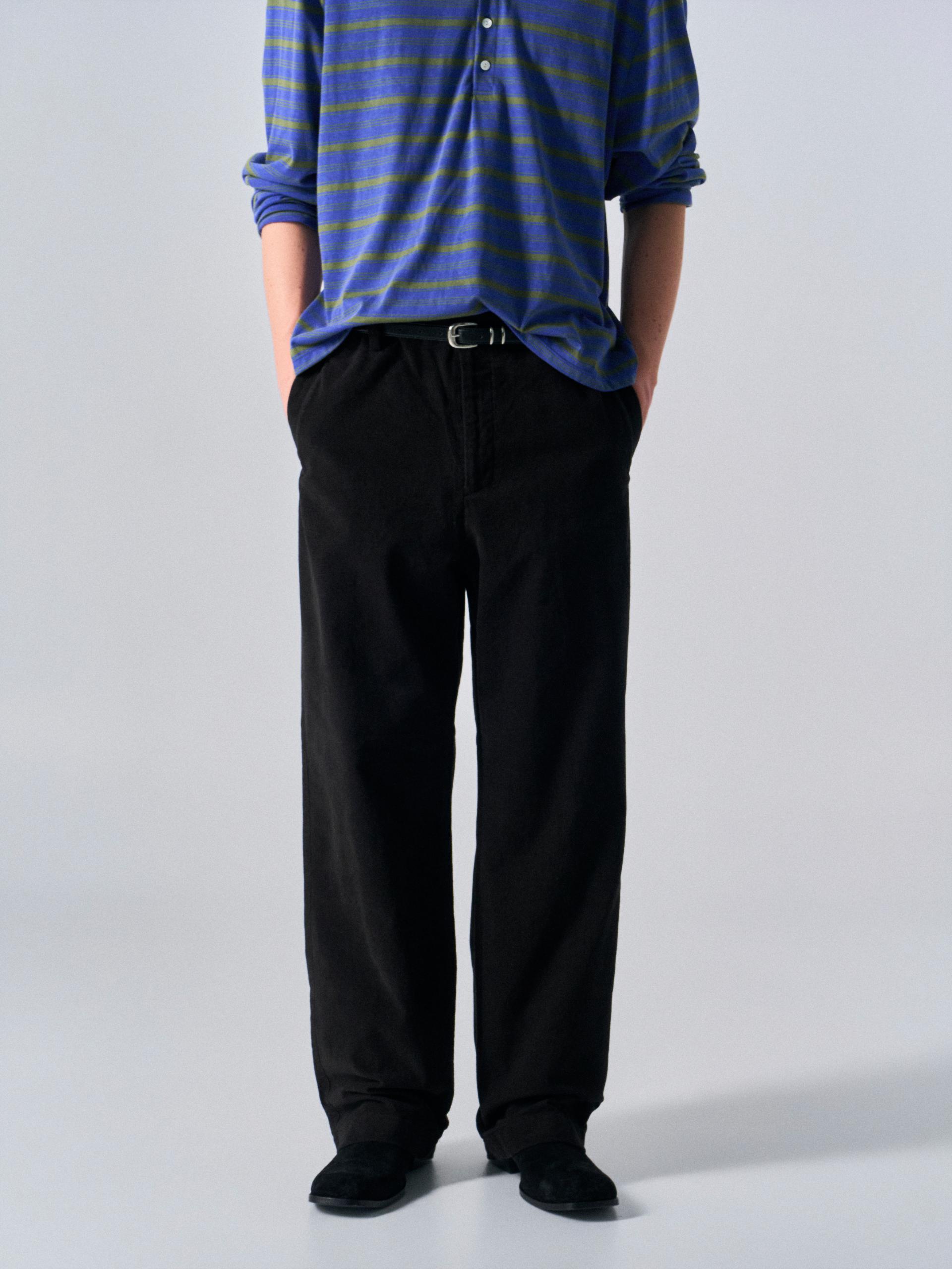Welby washed cotton pants black