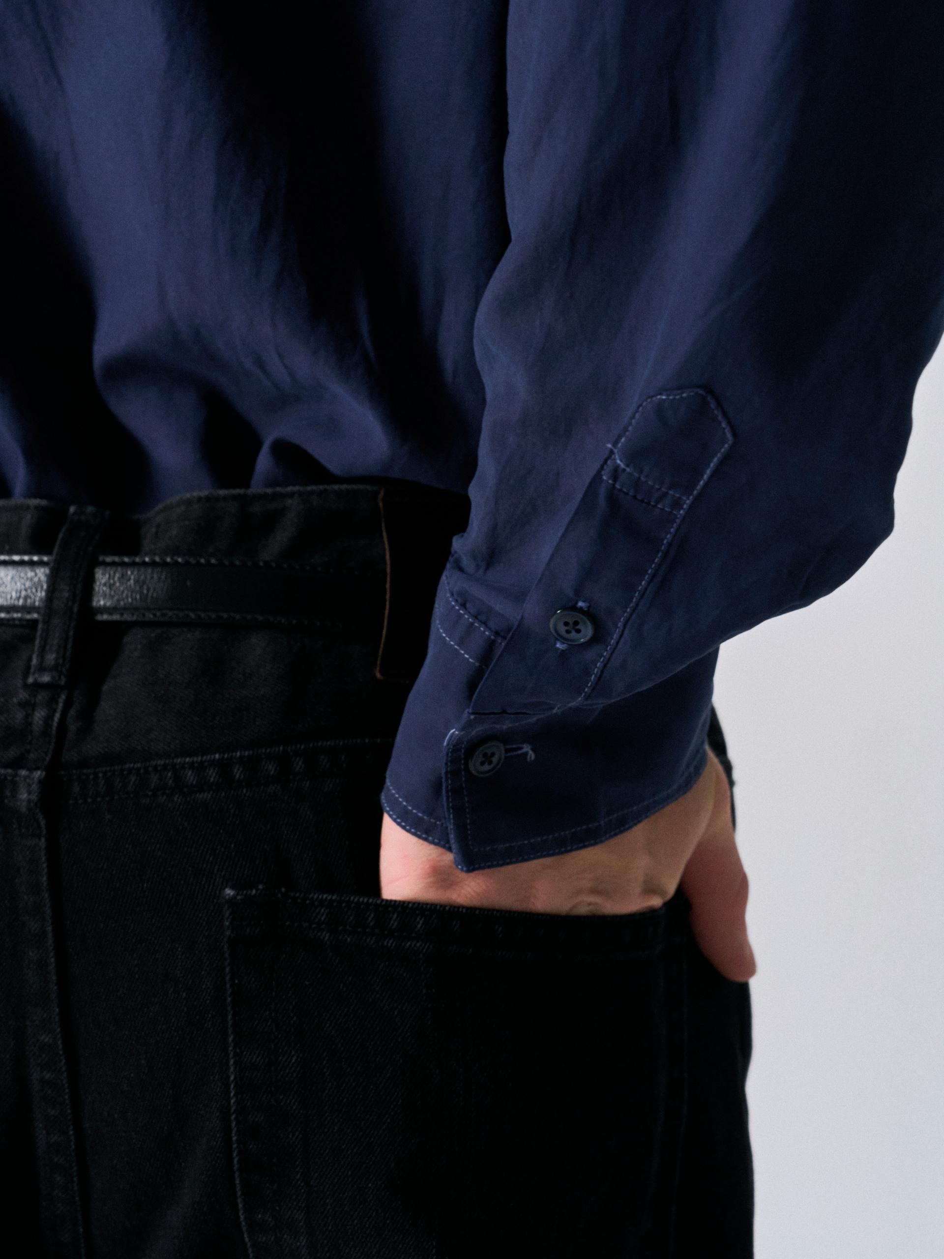 Astor silk shirt navy