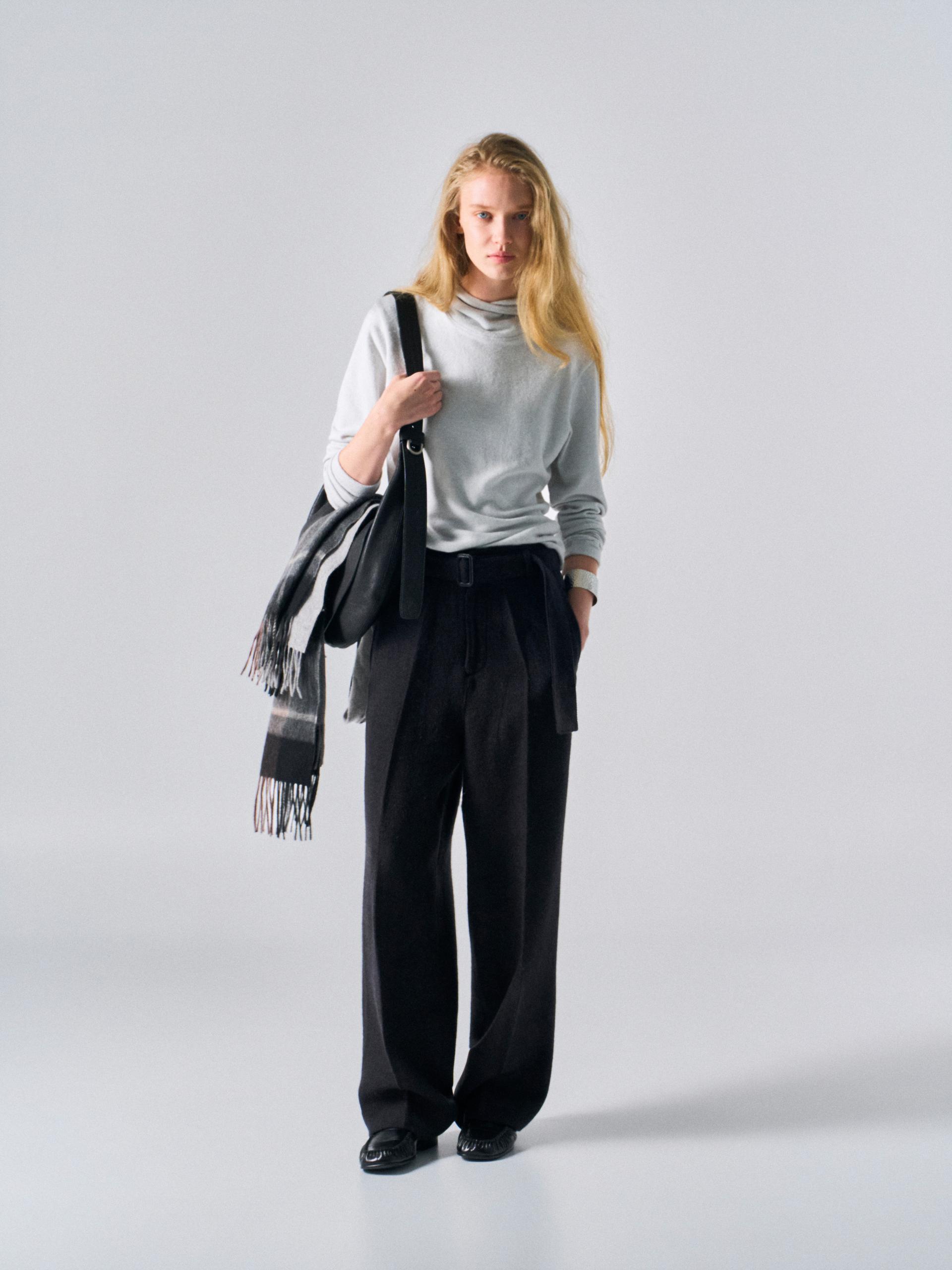 Linton shade belted pant coal
