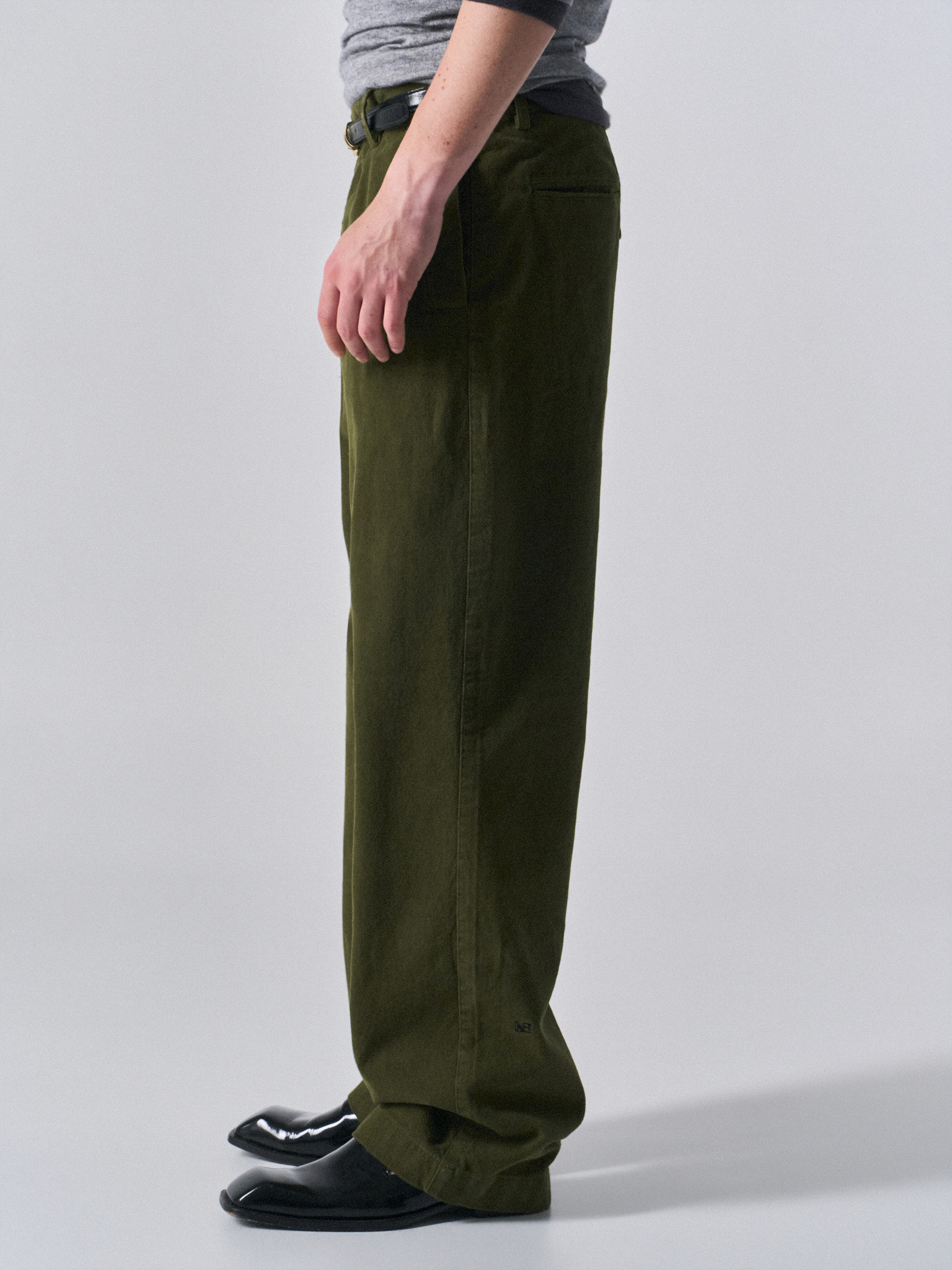 Welby washed cotton pants clover
