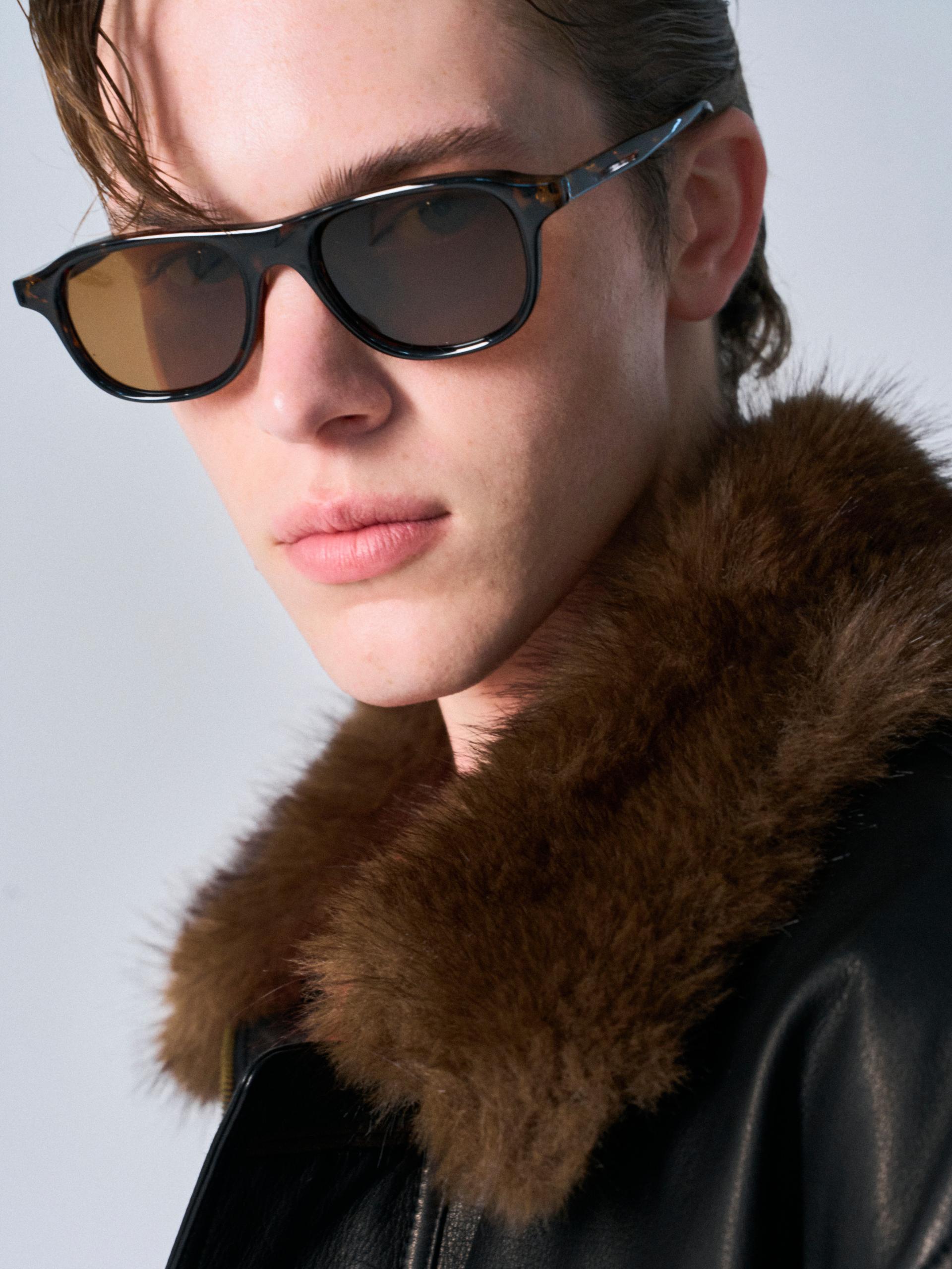 Afton padded leather jacket espresso