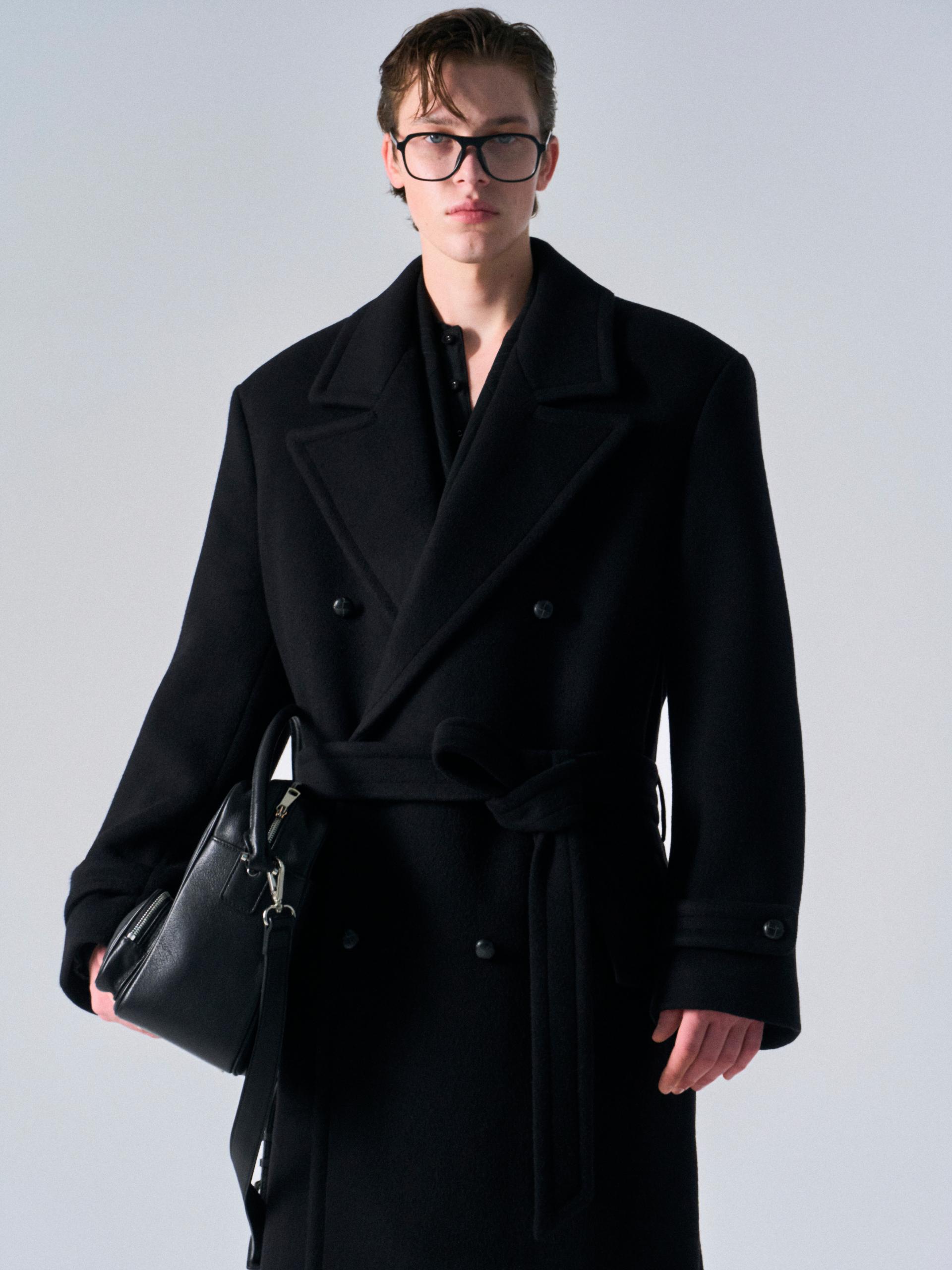 Corwin cashmere double-breasted coat black