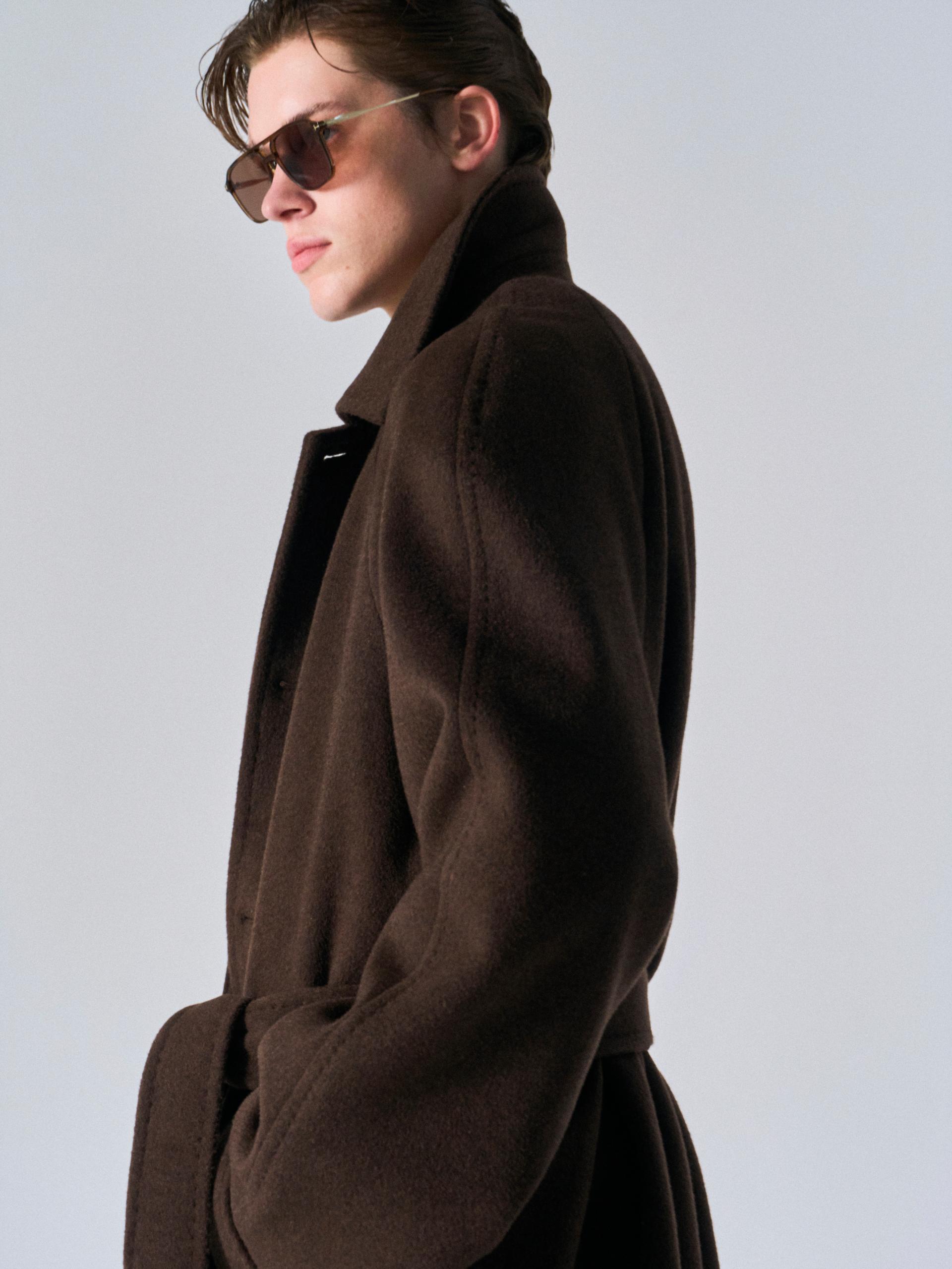 Lawton cashmere arch raglan coat cinnamon