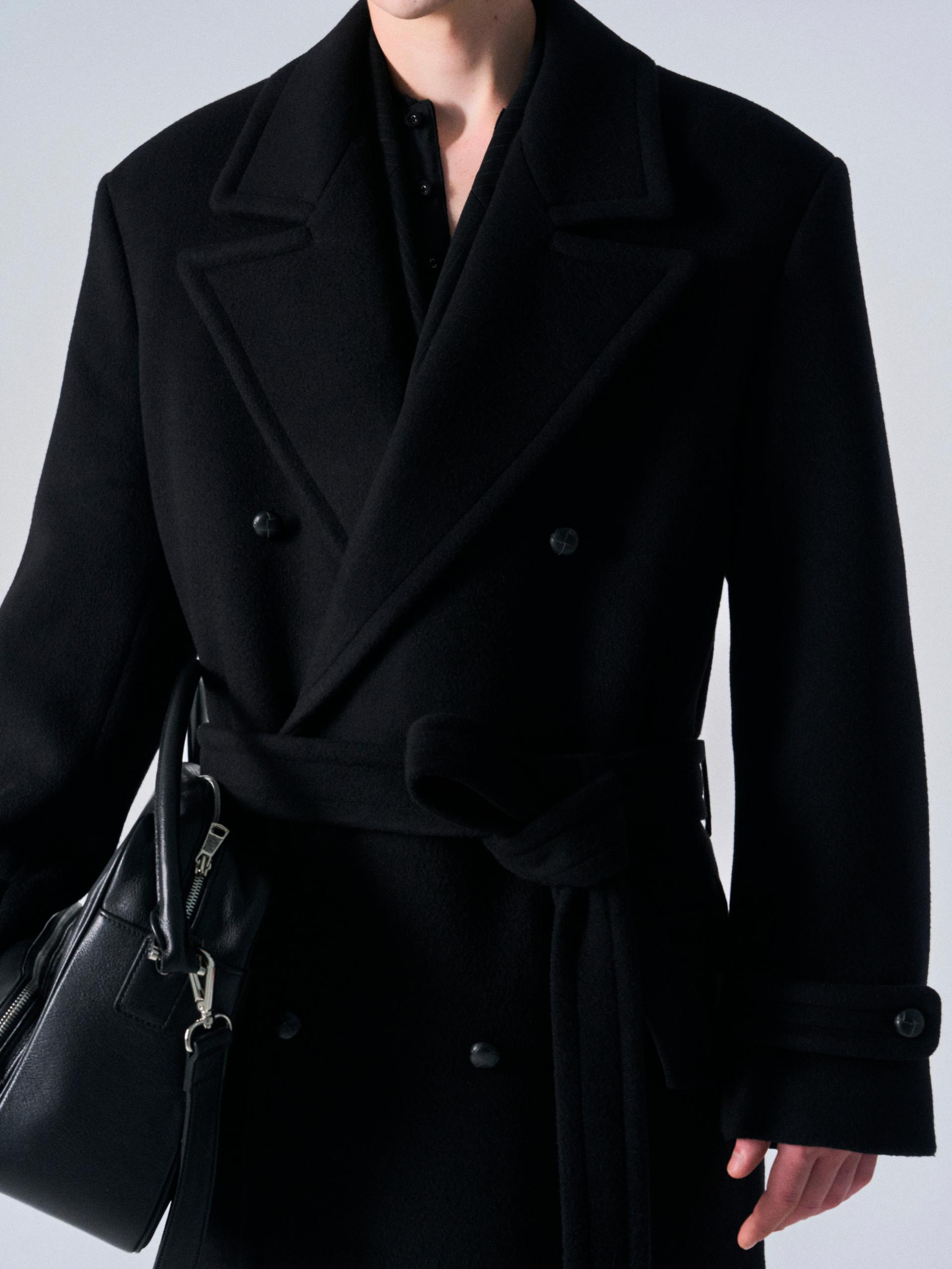 Corwin cashmere double-breasted coat black