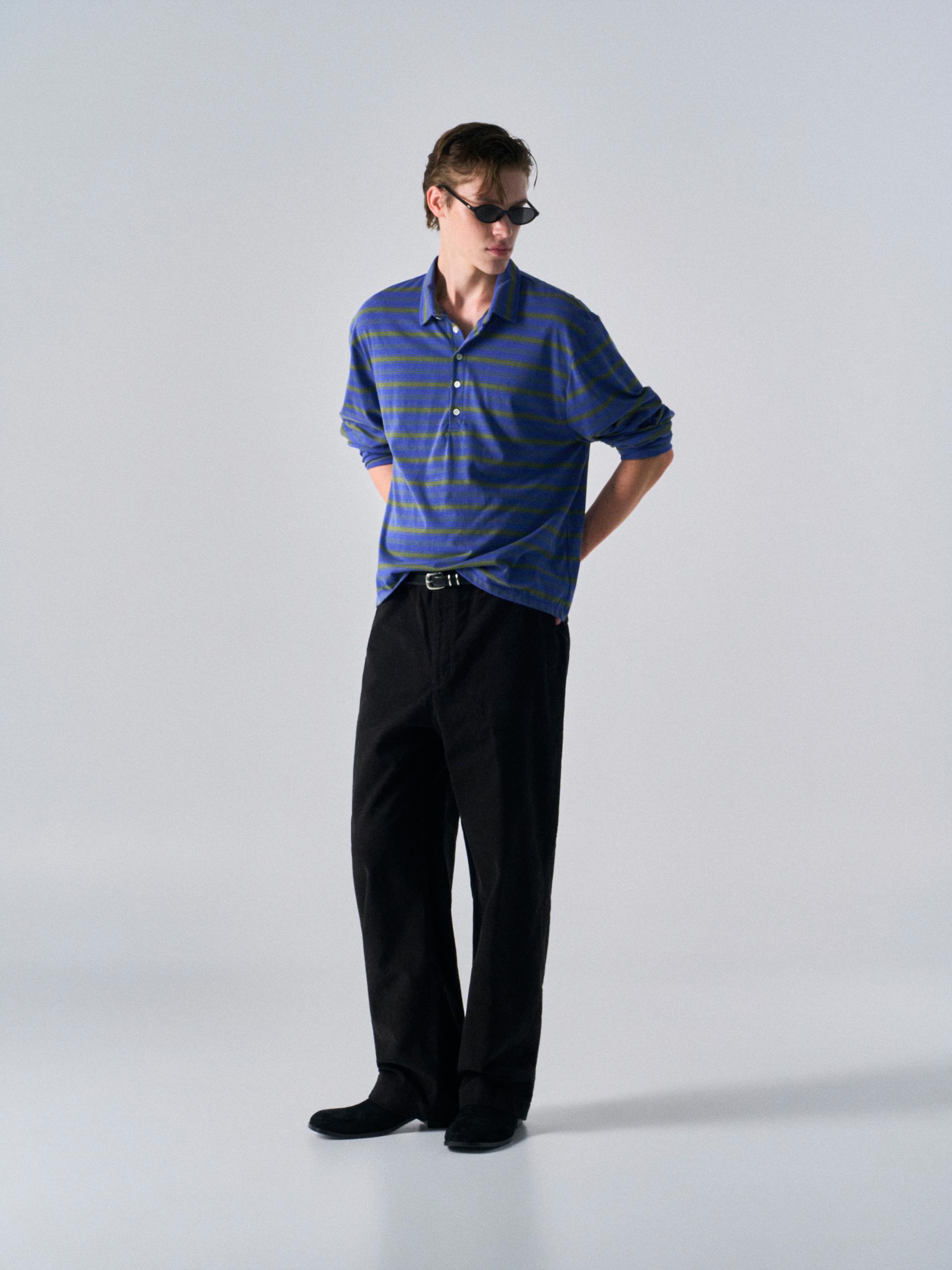 Welby washed cotton pants black