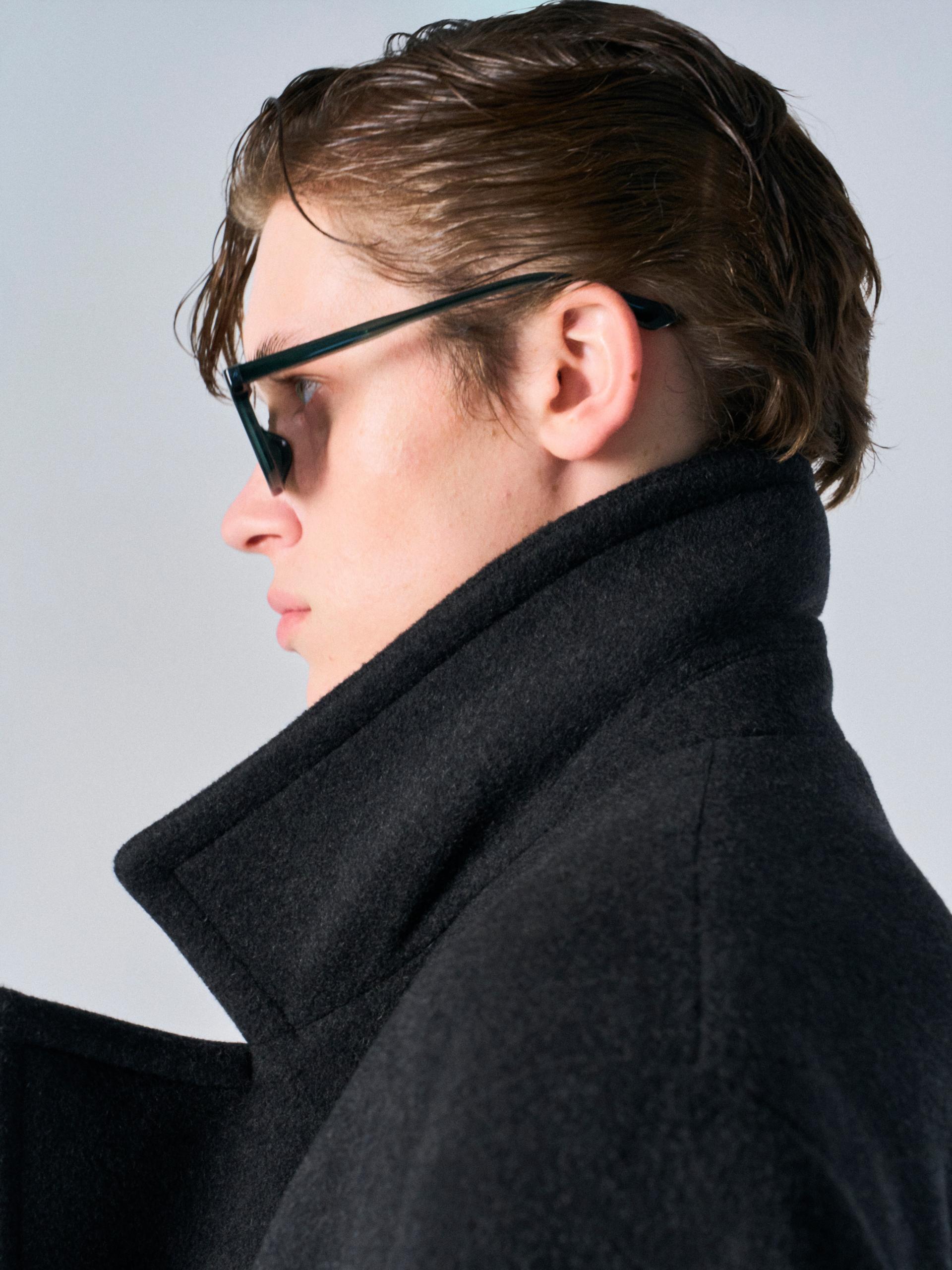 Corwin cashmere double-breasted coat charcoal