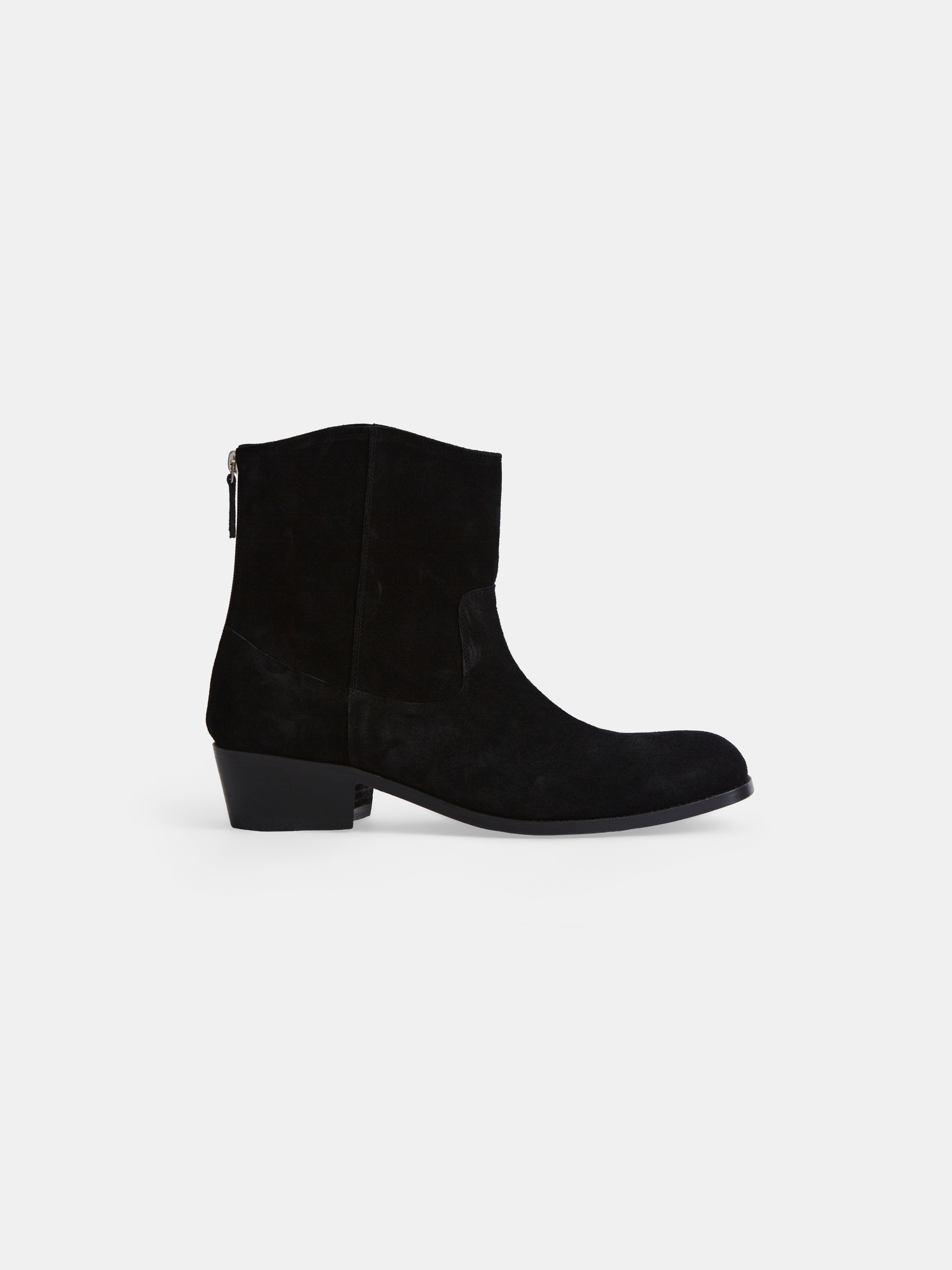Trevor blunt square boots suede black