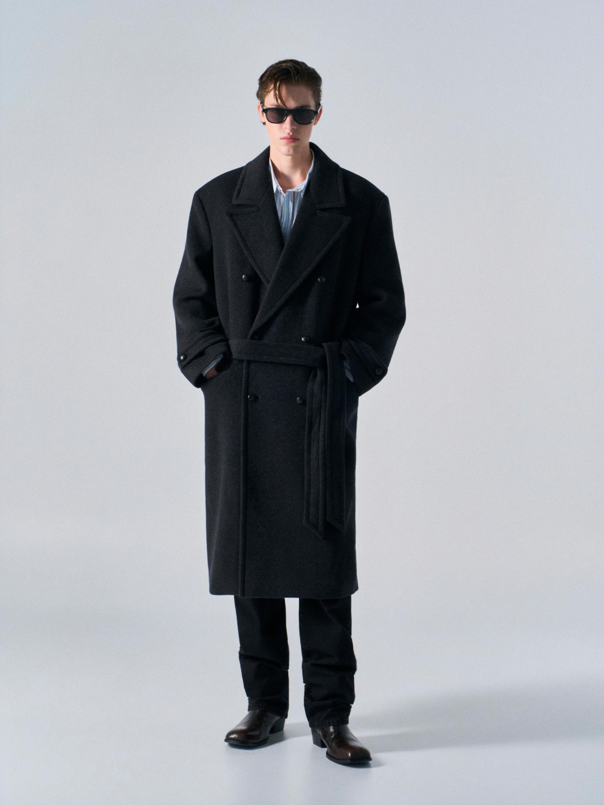Corwin cashmere double-breasted coat charcoal